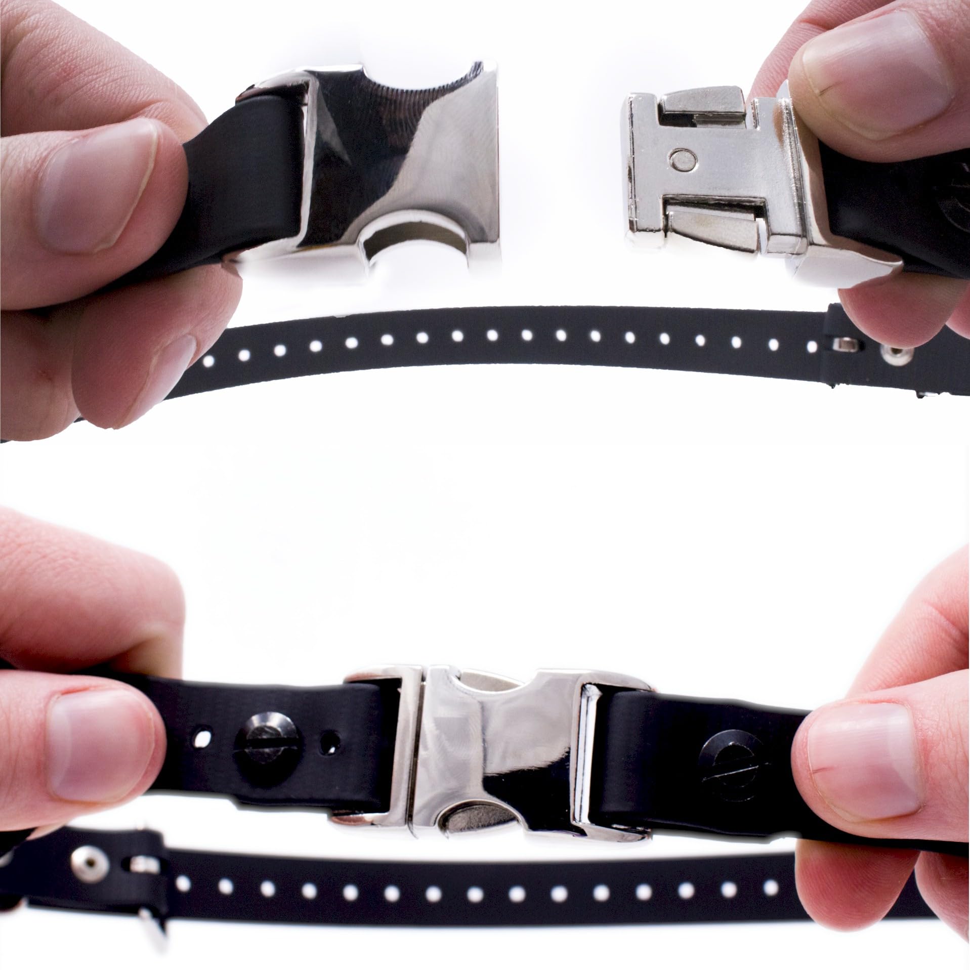 Educator Quick Snap Bungee Dog Collar, Biothane, Waterproof, Odorproof, Easy Connect And Disconnect Clasp And D Ring With Comfort Bungee Loop, Adjustable For Custom Fit, 3/4-Inch, Black