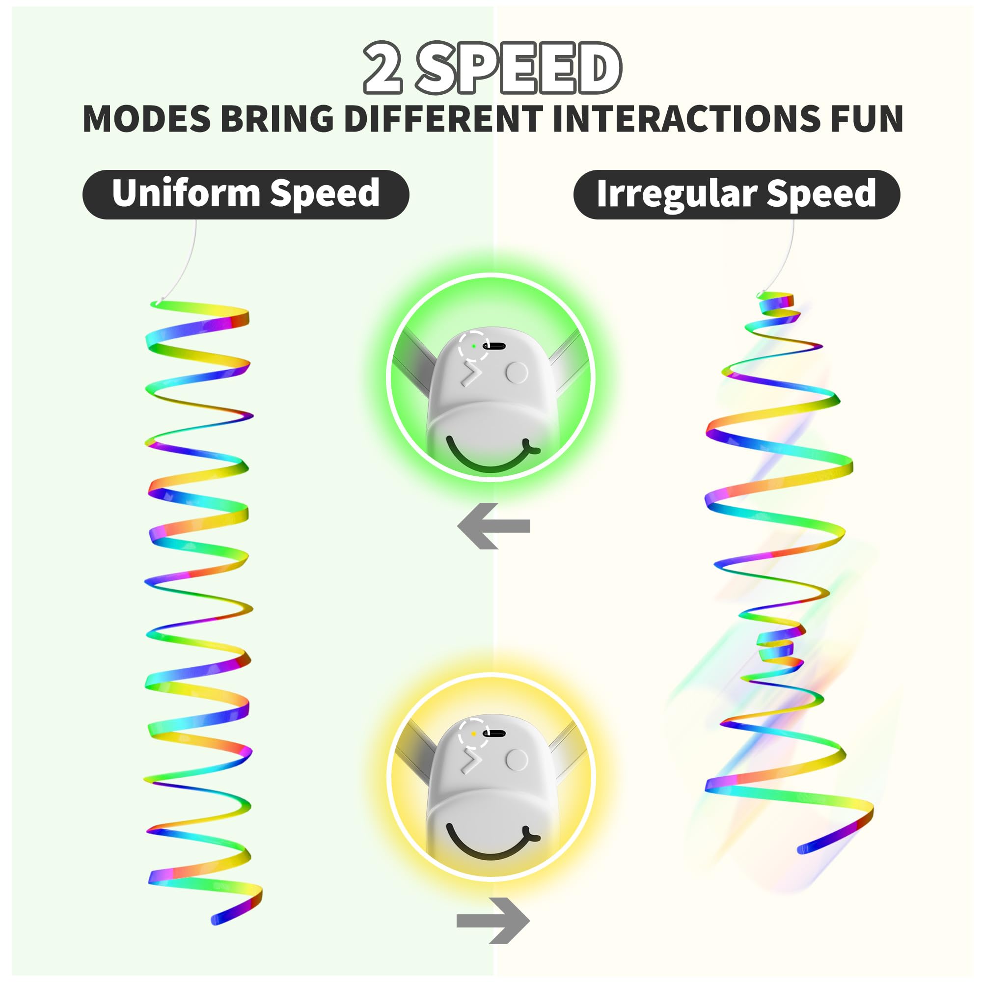 PANRIO Interactive Cat Toys for Indoor Cats, Automatic Hanging Door Feather Toy Mouse & Ribbon Wand Teaser,USB-Rechargeable Self