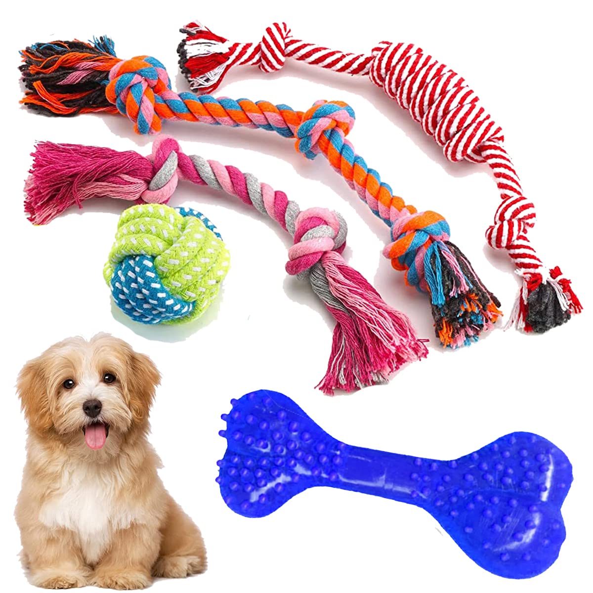 Youhavedeal Chew Dog Toys Rope For Teething Puppy Spike Bone For Chewing And Teething Suitable For Puppies And Small, Medium Dog