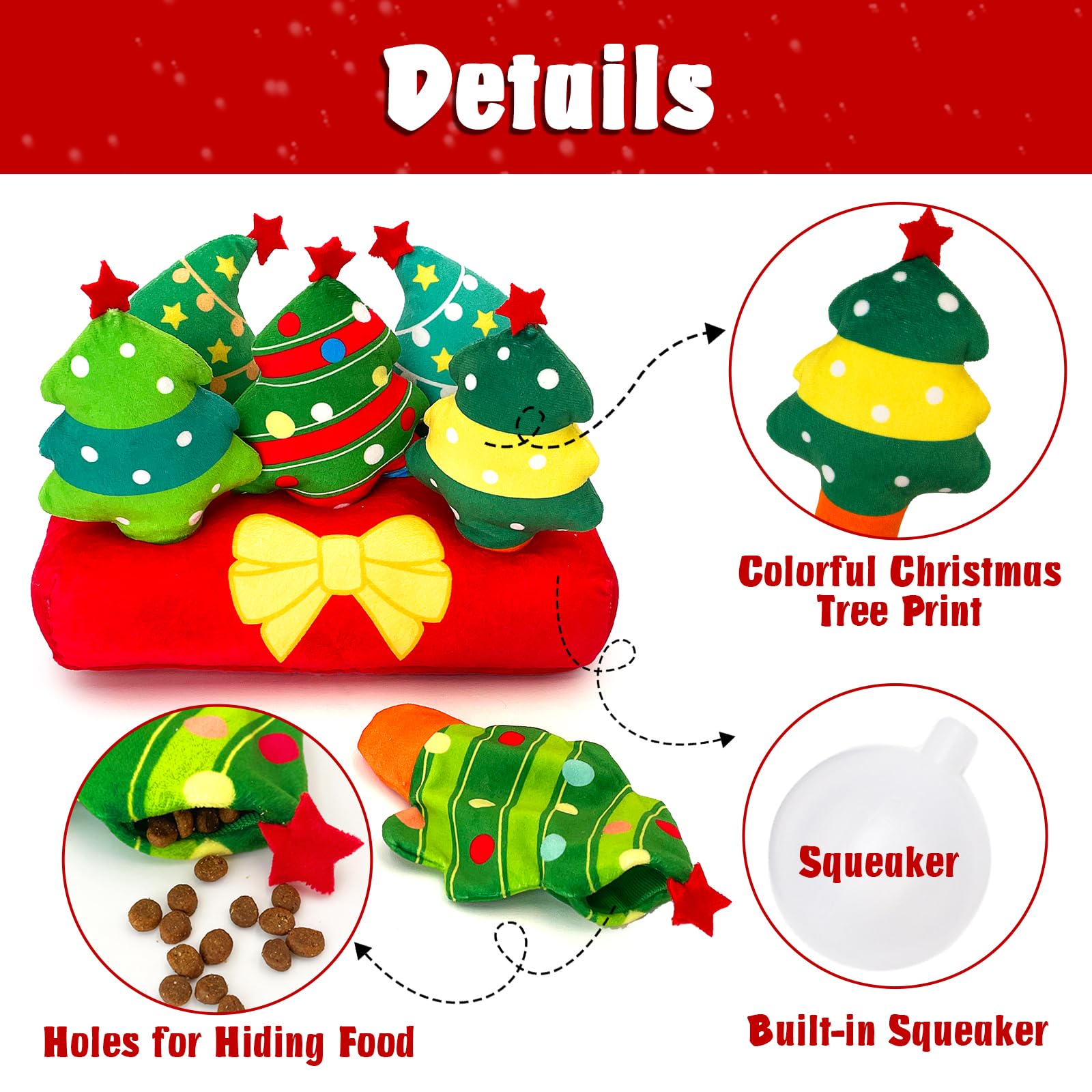 Lepawit Christmas Hide and Seek Dog Toys, Squeaky Interactive Puzzle Dog Toys for Boredom and Stimulation, Dog Enrichment Toys f