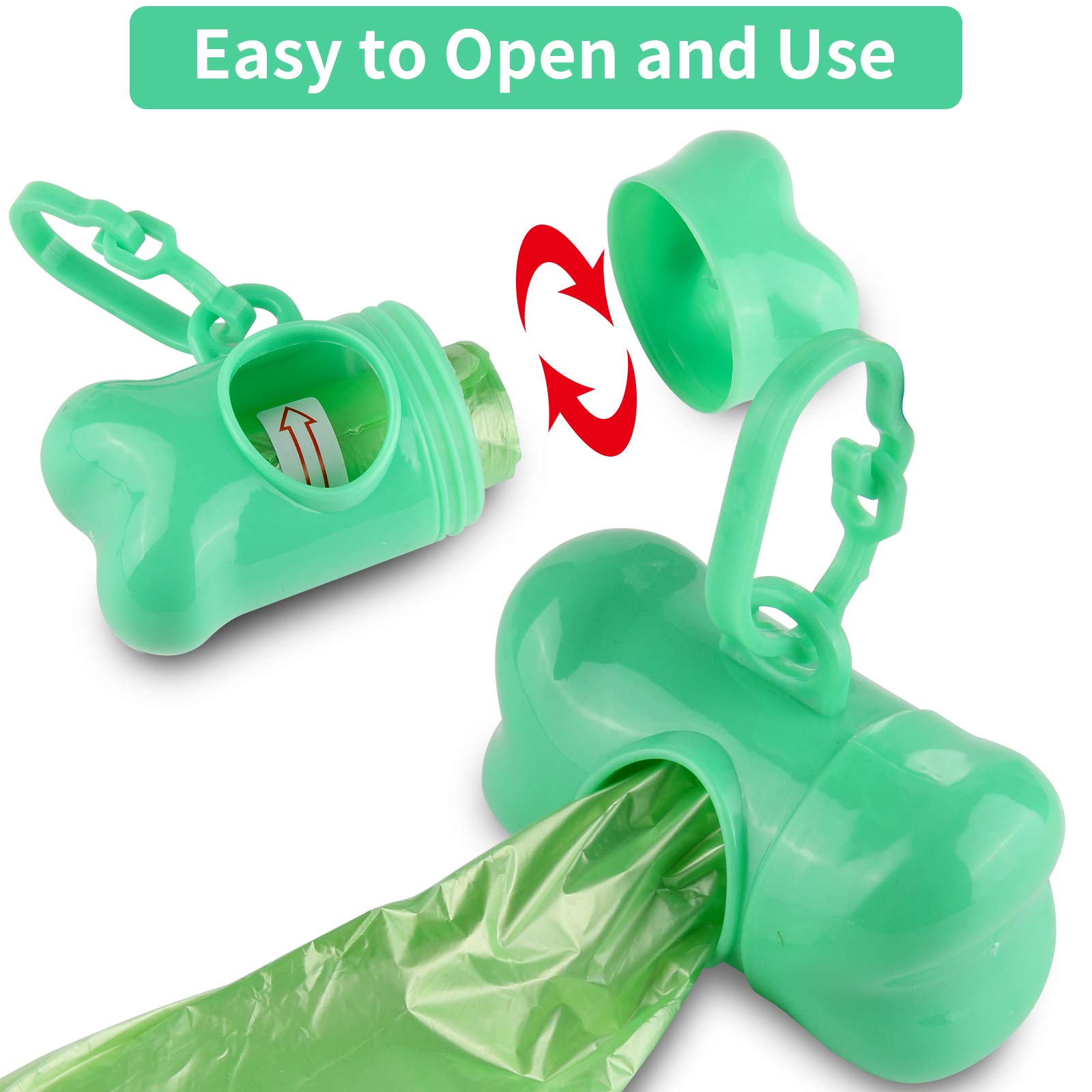 Arroyner 5 Pack Bone Shaped Poop Bag Dispenser Pet Waste Disposal Bag Dispenser (Random Color)