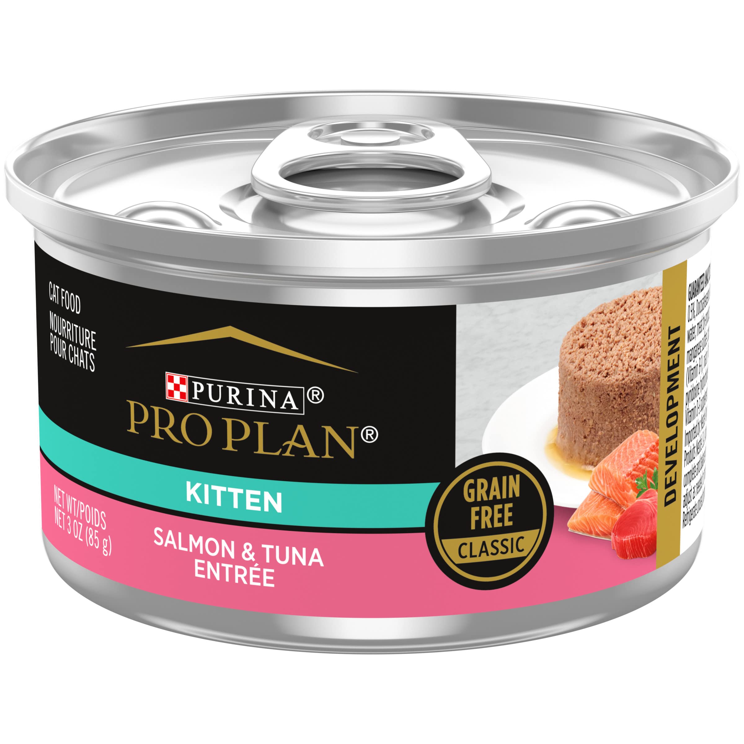 Purina Pro Plan Grain Free, Pate, High Protein Wet Kitten Food, DEVELOPMENT Salmon & Tuna Entree - (Pack of 24) 3 oz. Pull-Top C