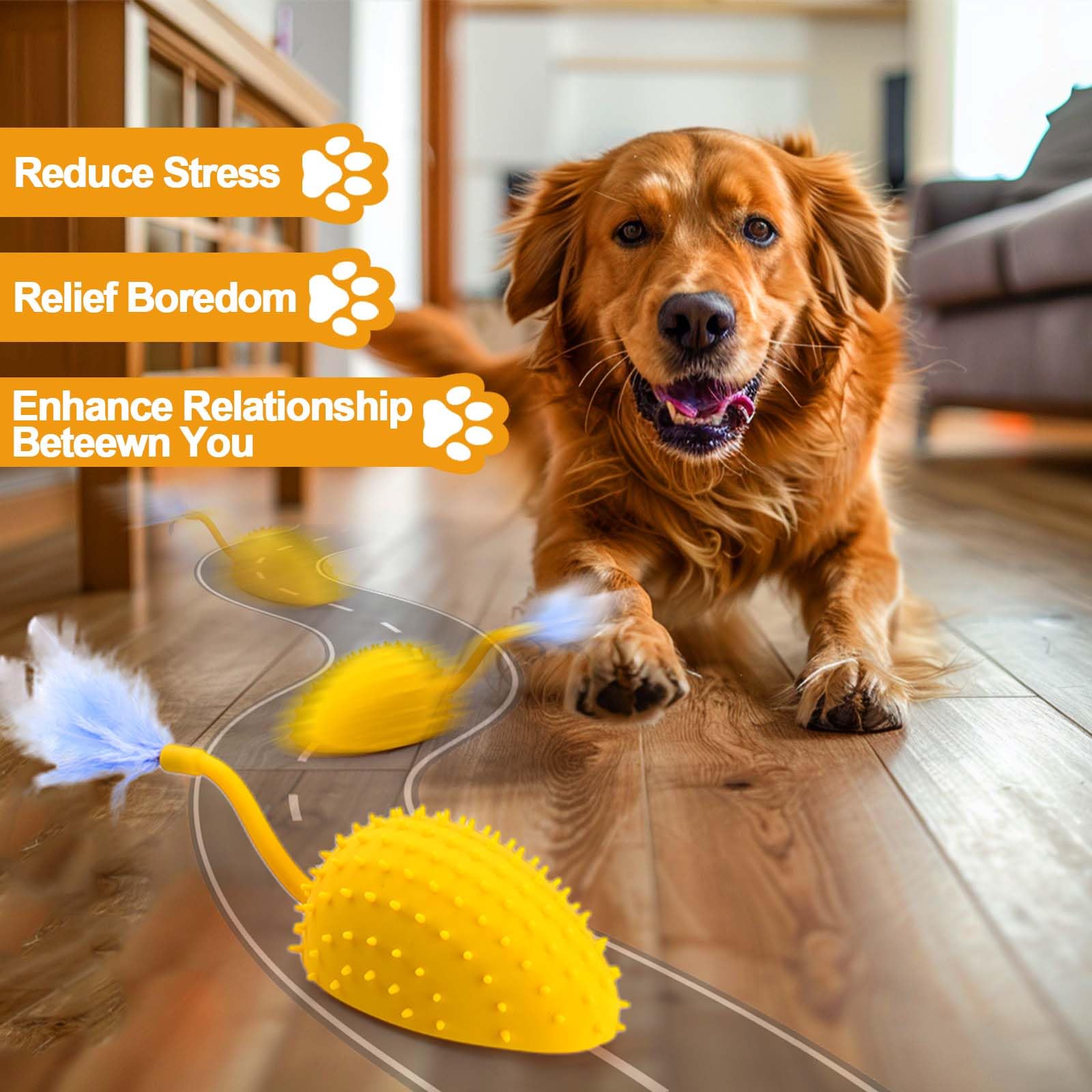 Mity Rain Interactive Dog Toys, Remote Control Dog Toy With Feather Tail And Charger, Funny Dog Toys For Small Medium Dogs Outdo