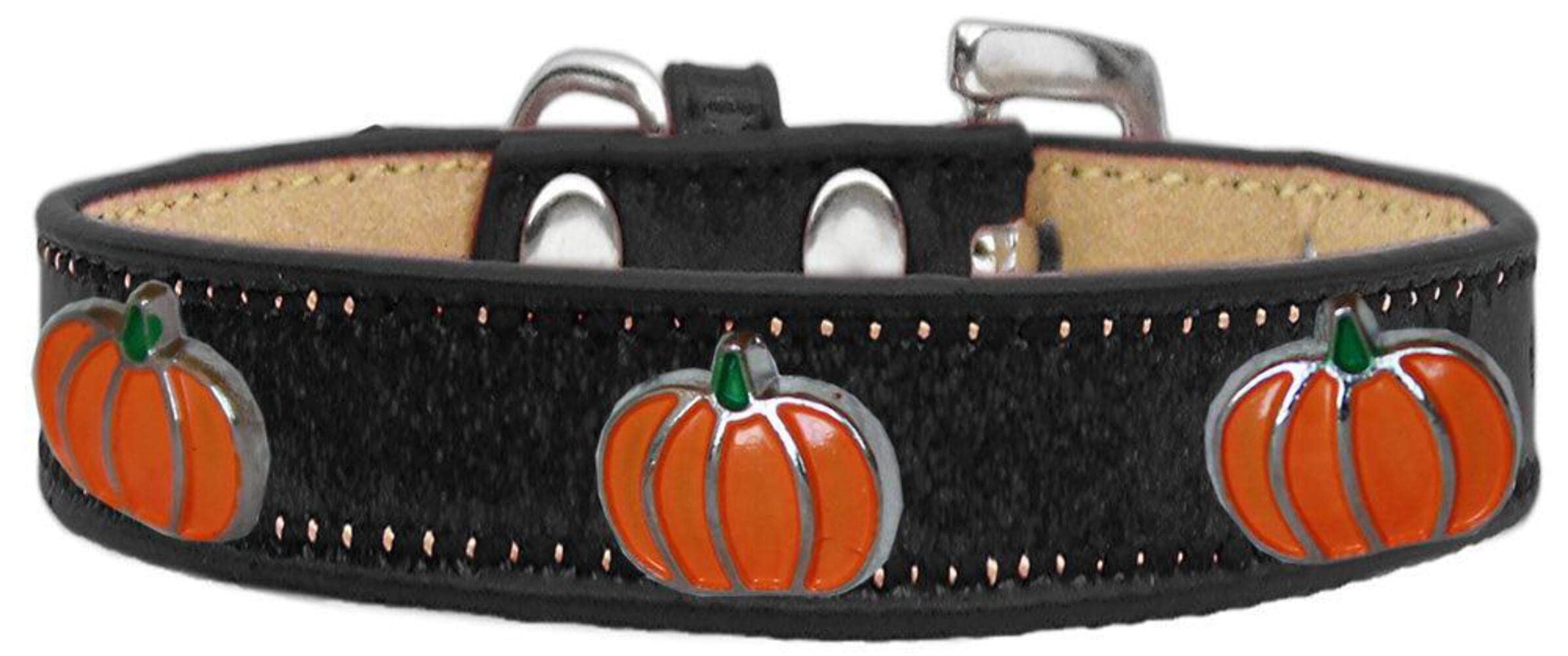 Mirage Pet Products 631-26 WT14 Pumpkin Widget Dog Collar, Size 14, White