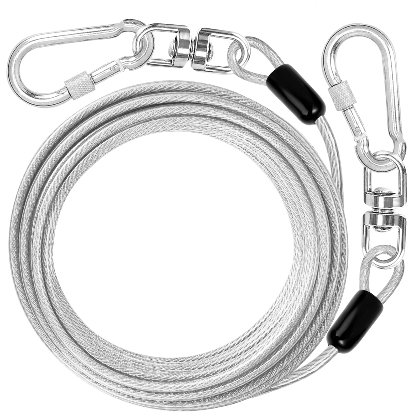 Jenico Dog Tie Out Cable: 25Ft Dog Lead For Yard - Heavy Duty Chain Leash Outside For Small Large Dogs Up To 500 Lbs - Outdoor D