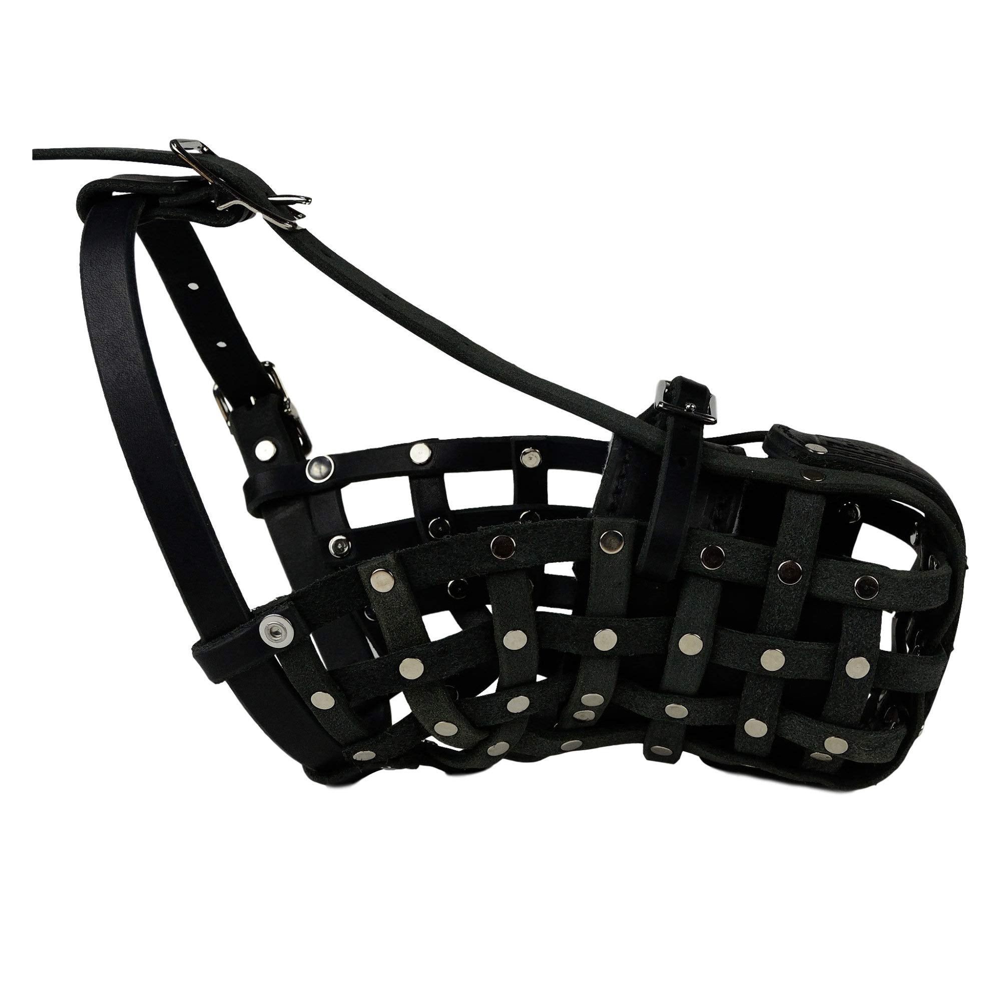 Redline K-9 European Leather Basket Dog Muzzle (Medium)