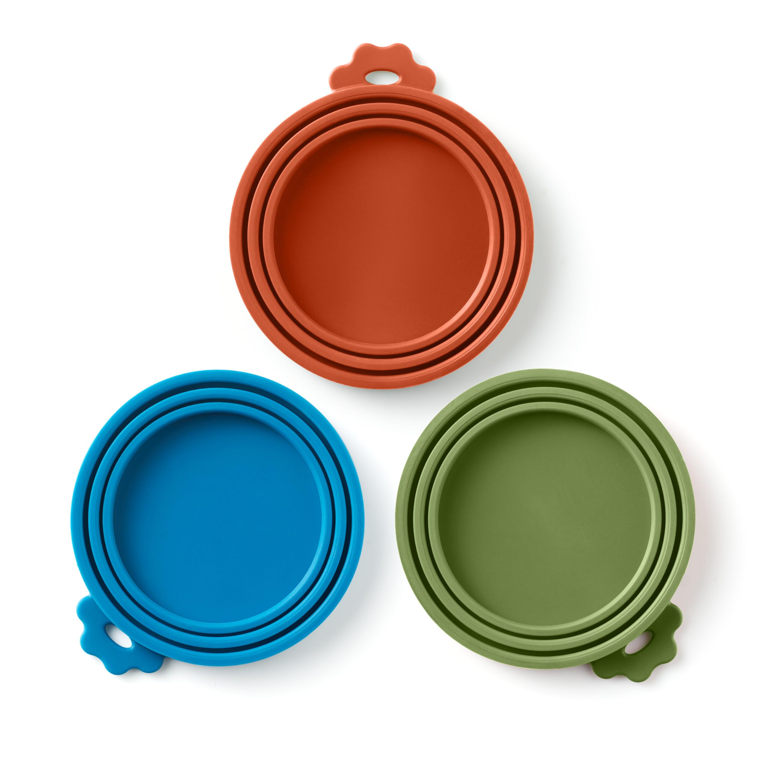 Basic Haus 3 Pack Universal Pet Food Can Covers Lids - One fit 3 Standard Size Cans for Cats and Dogs Food Cans - Easy to Clean 