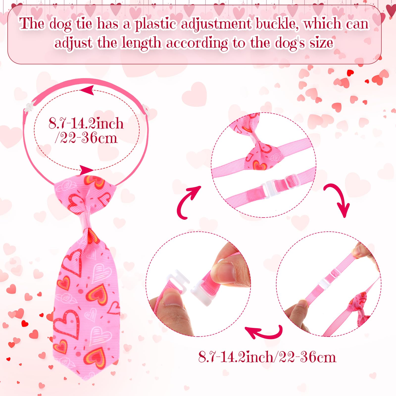 Talltalk 360 Pcs Valentine'S And St Patrick'S Day Bow Ties Collar Set - Adjustable Grooming Accessories For Dogs And Cats - Holi