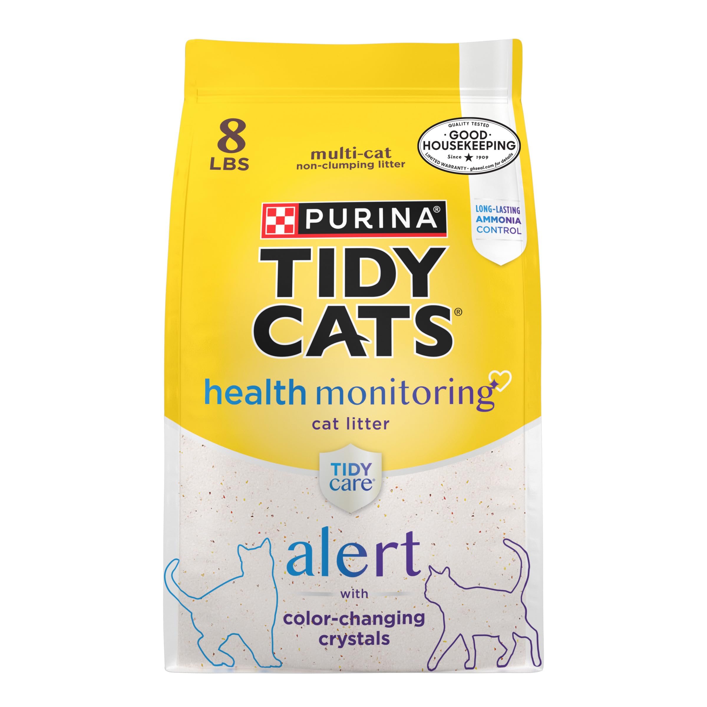 Purina Tidy Cats Tidy Care Alert Cat Health Monitoring Non Clumping Cat Litter With Silica Crystals - 8 Lb. Bag