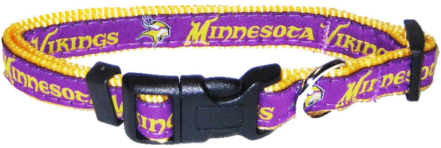 Pets First NFL Minnesota Twins Licensed PET COLLAR, Small - Heavy-Duty, Strong, and Durable Dog Collar. Available in 31 Football