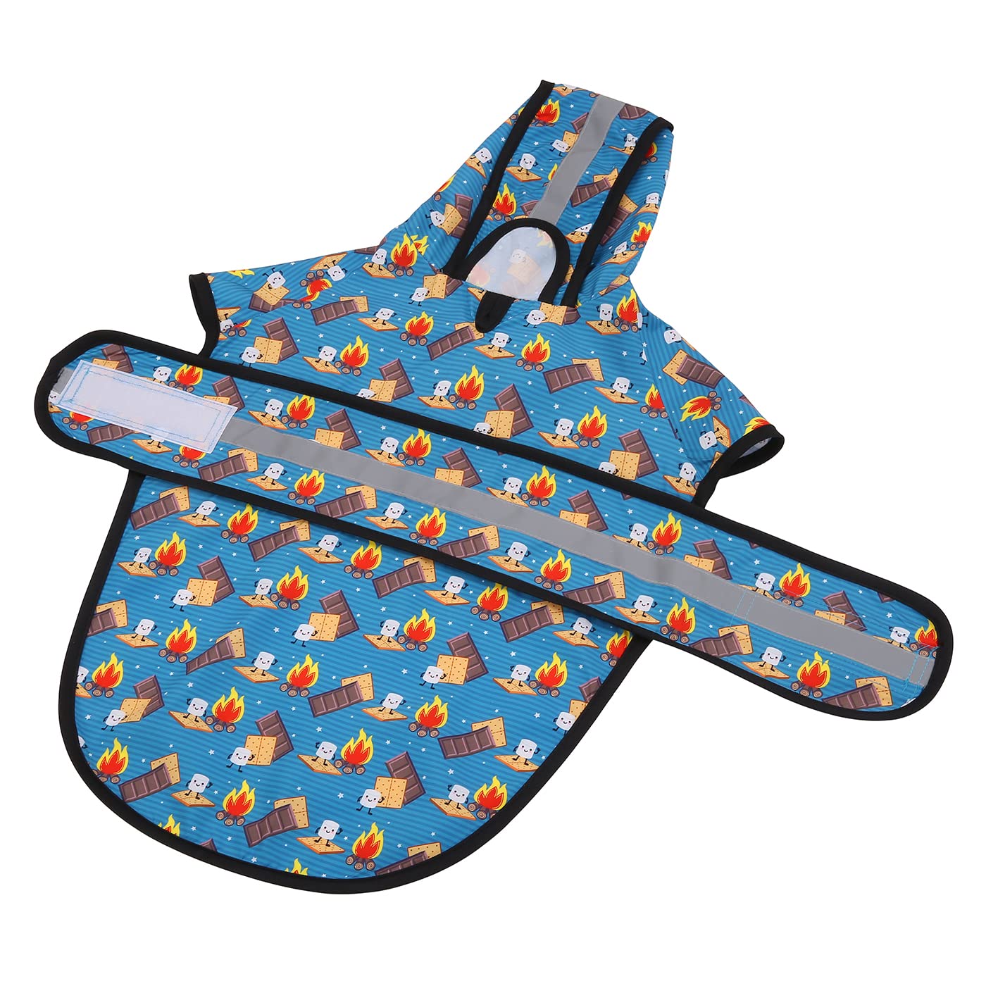 Hde Dog Raincoat Hooded Slicker Poncho For Small To X-Large Dogs And Puppies Happy Camper - S