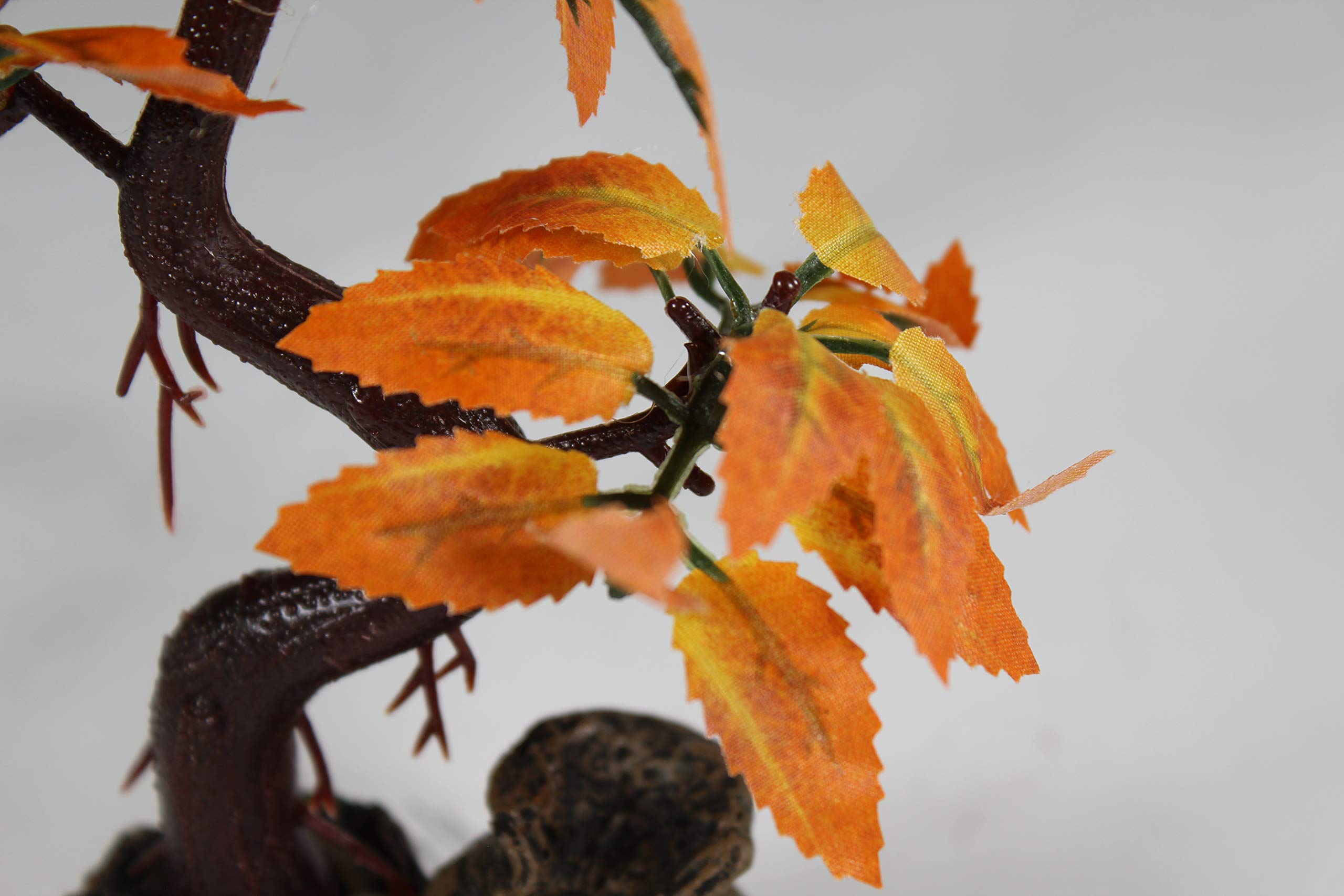 Penn-Plax Deco-Replicas Bonsai Tree Aquarium Decoration – Orange – Safe For Freshwater And Saltwater Fish Tanks – 8” Height