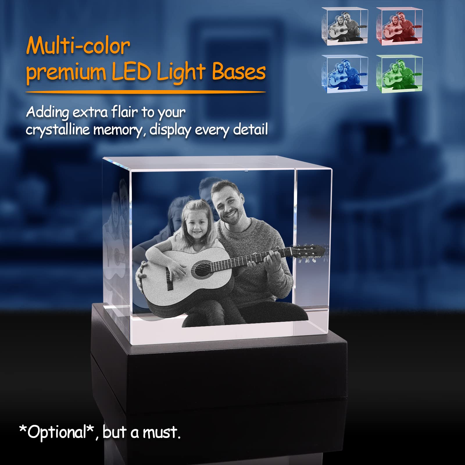 Pd 3Dpixdance Personalized Dog, Cat Memorial Gifts For Pet Owners. Gift Box Included, Customized Laser Etched Crystal Photo (Med