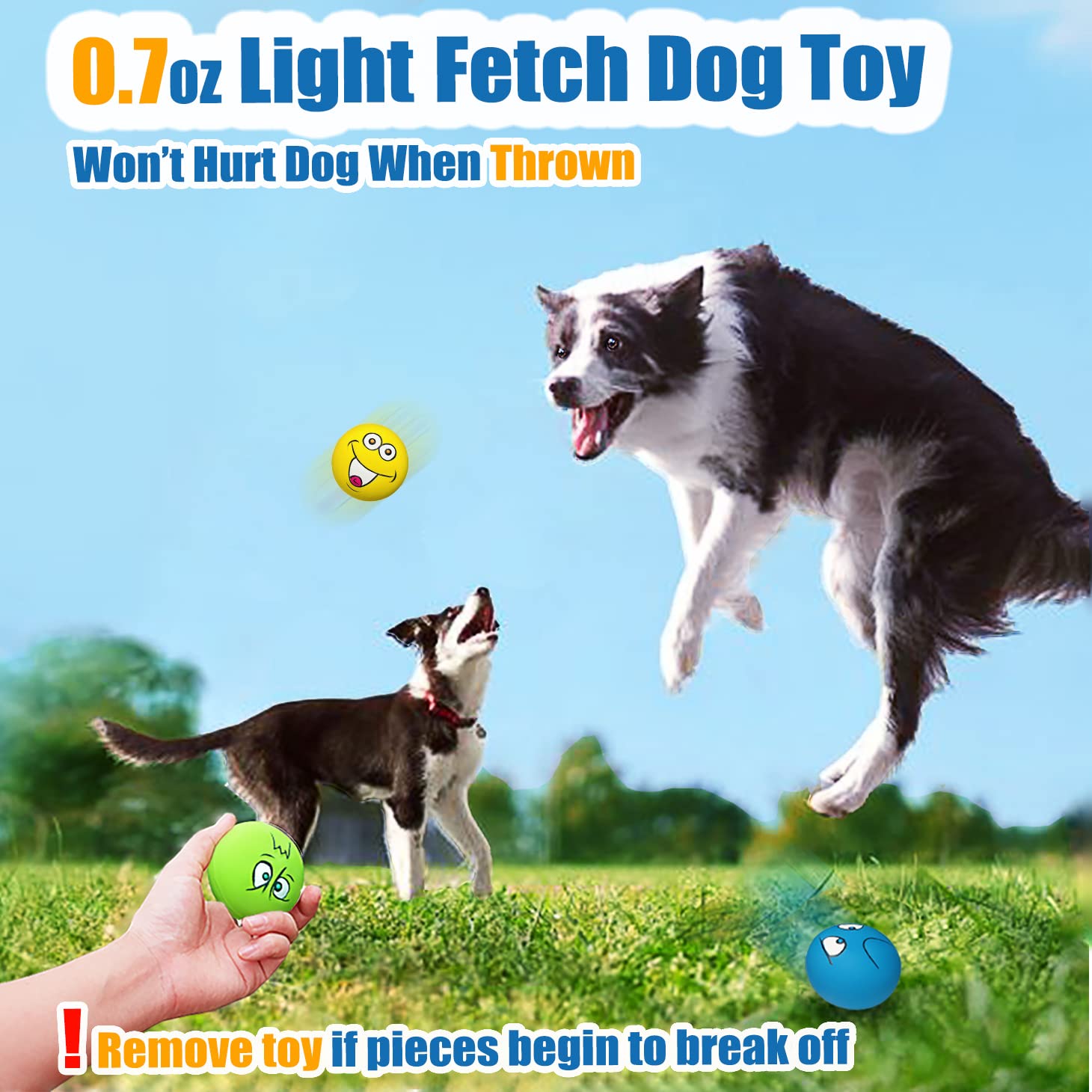Holysteed Latex Dog Squeaky Toys Rubber Soft Dog Toys Chewing Squeaky Toy Fetch Play Balls Toy For Puppy Small Pets Dog 6Pcs For Mini, Small Breeds, 2.28'*2.28'*1.30'