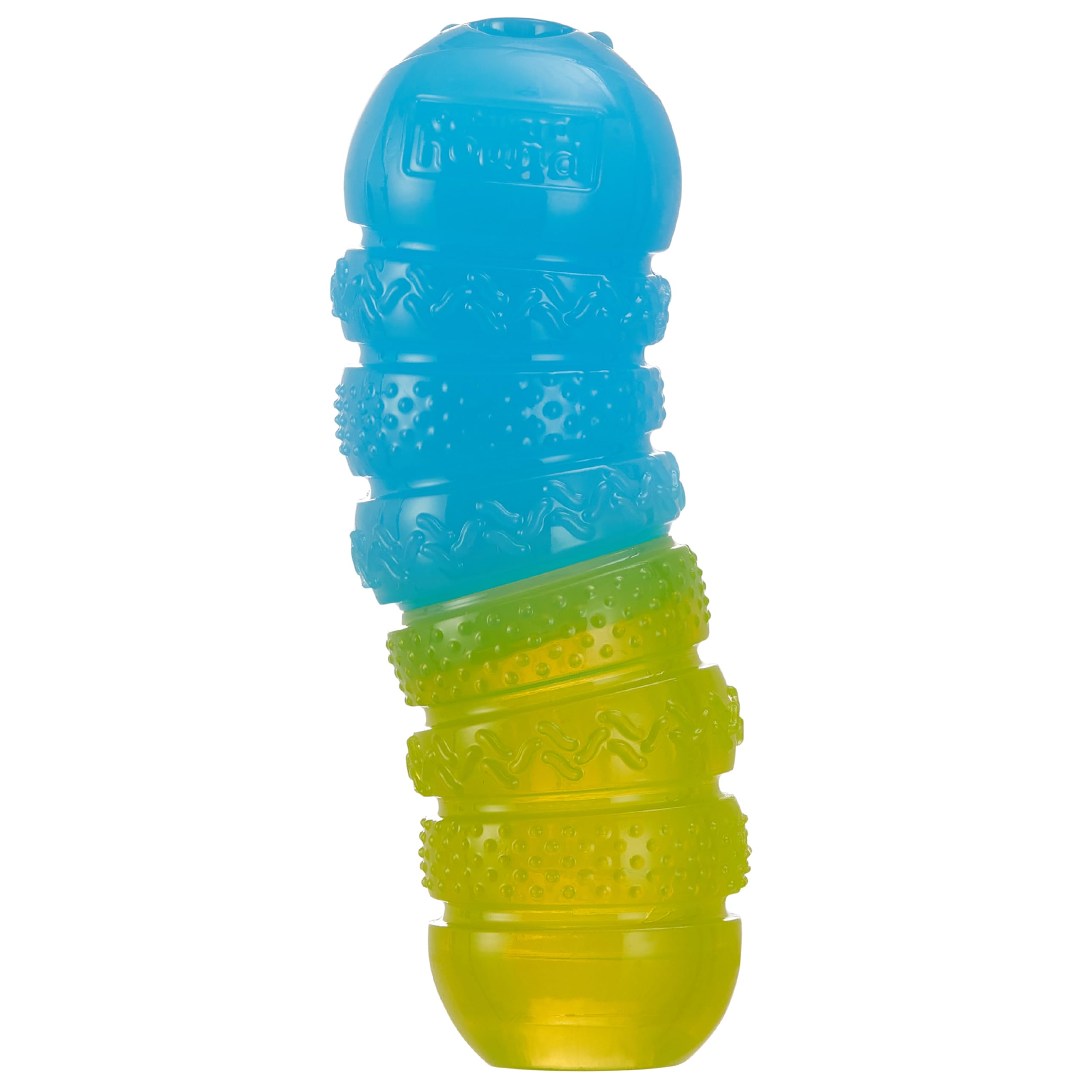 Outward Hound Gummiez Worm 2-in-1 Dental Dog Chew Toy and Dog Treat Stuffer Game, Cherry Scent, Multicolored