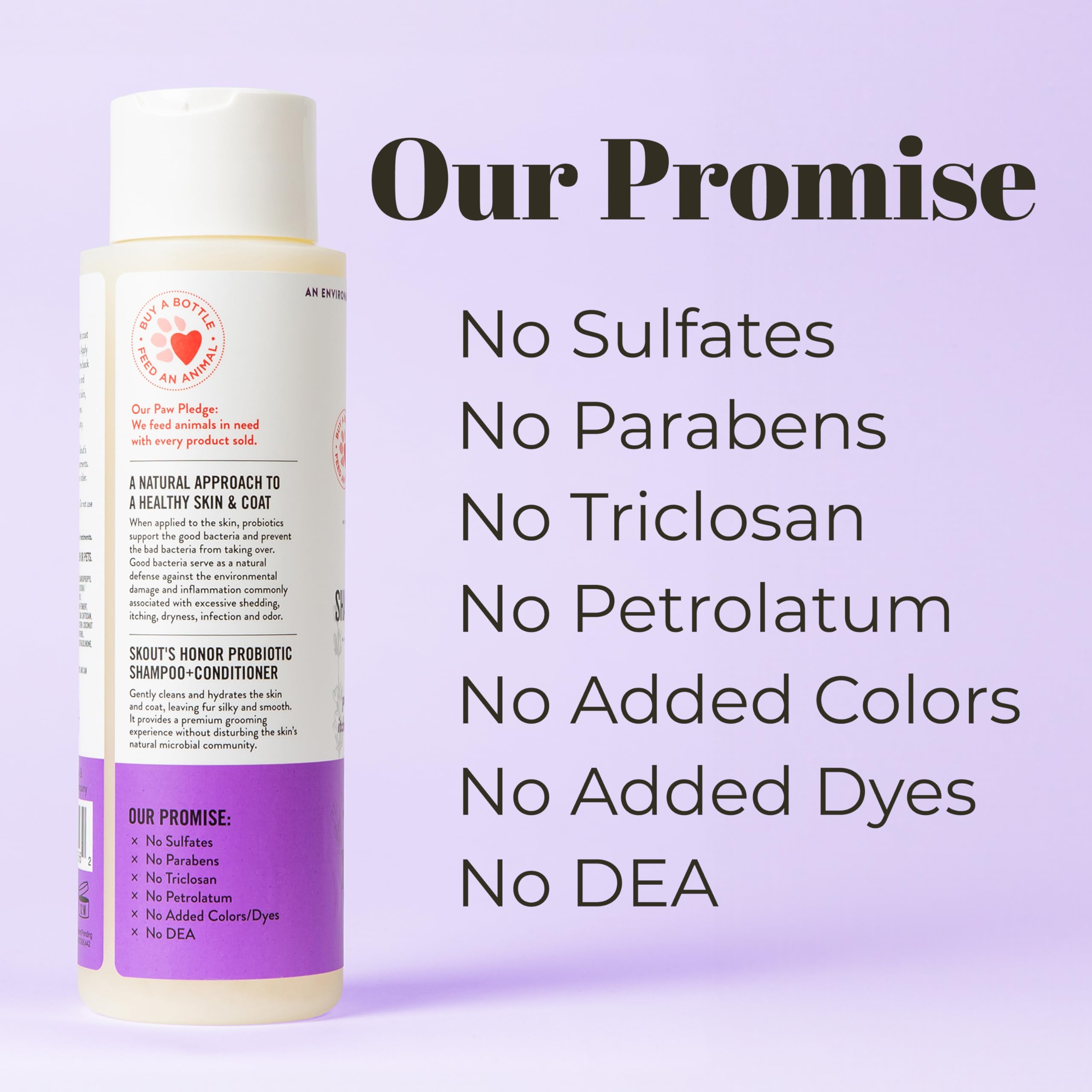Skout's Honor Probiotic Pet Shampoo & Conditioner with Avocado Oil & Omega-3s, 97% Natural, Paraben & Sulfate-Free, Cruelty-Free
