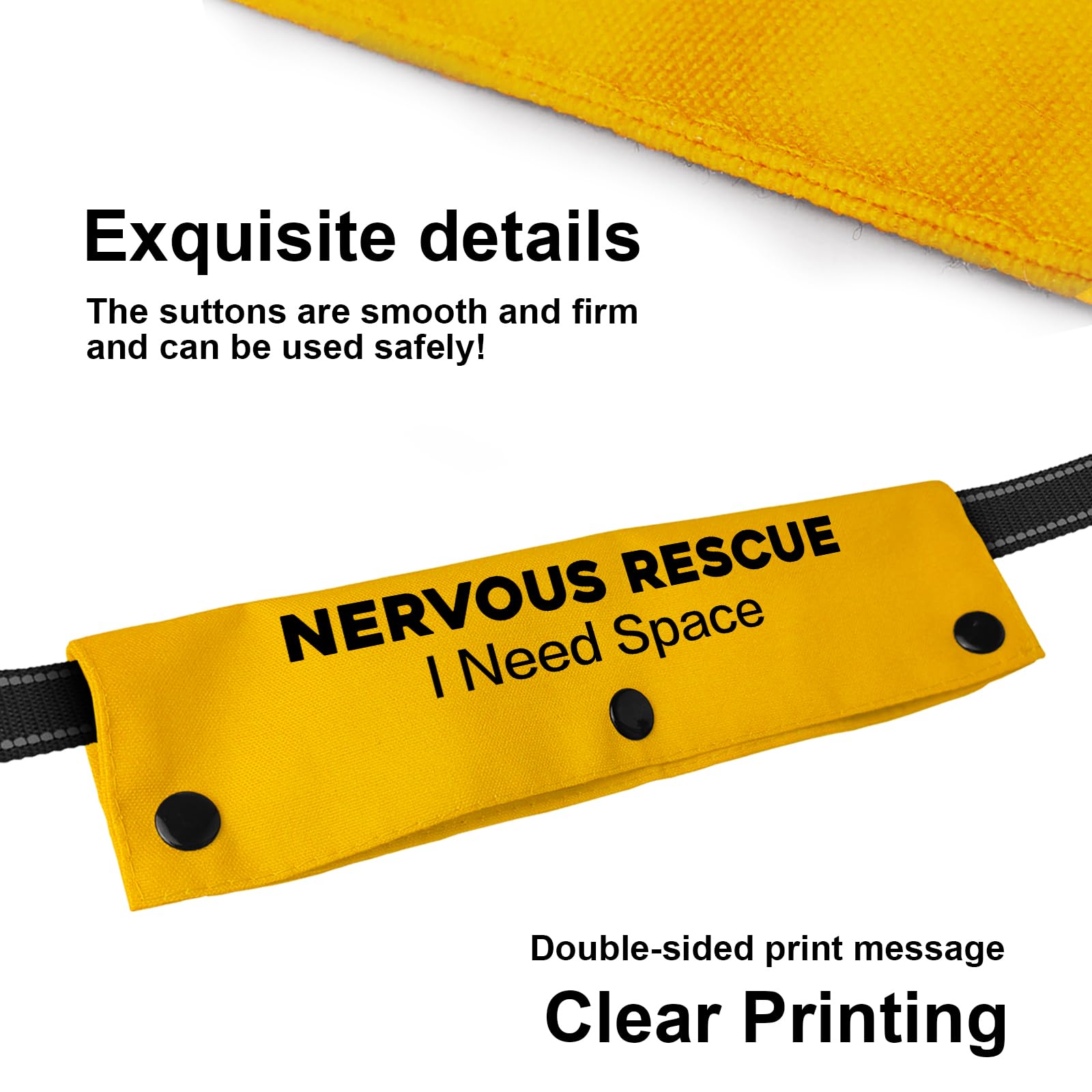 Yrovwenq Nervous Rescue Sleeve - Yellow Funny Dog Leash Wrap For Dogs With I Need Space Nervous Rescue Warning