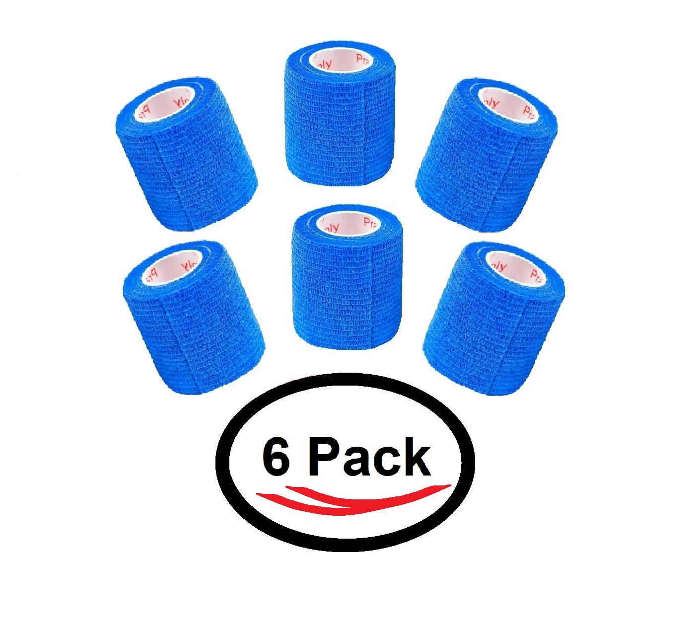 Prairie Horse Supply Vet Wrap Tape Bulk, Self Adherent Wrap Tape Stick Bandage, Grip Roll 2 Inches Wide x 15 Feet Long 6 Rolls -