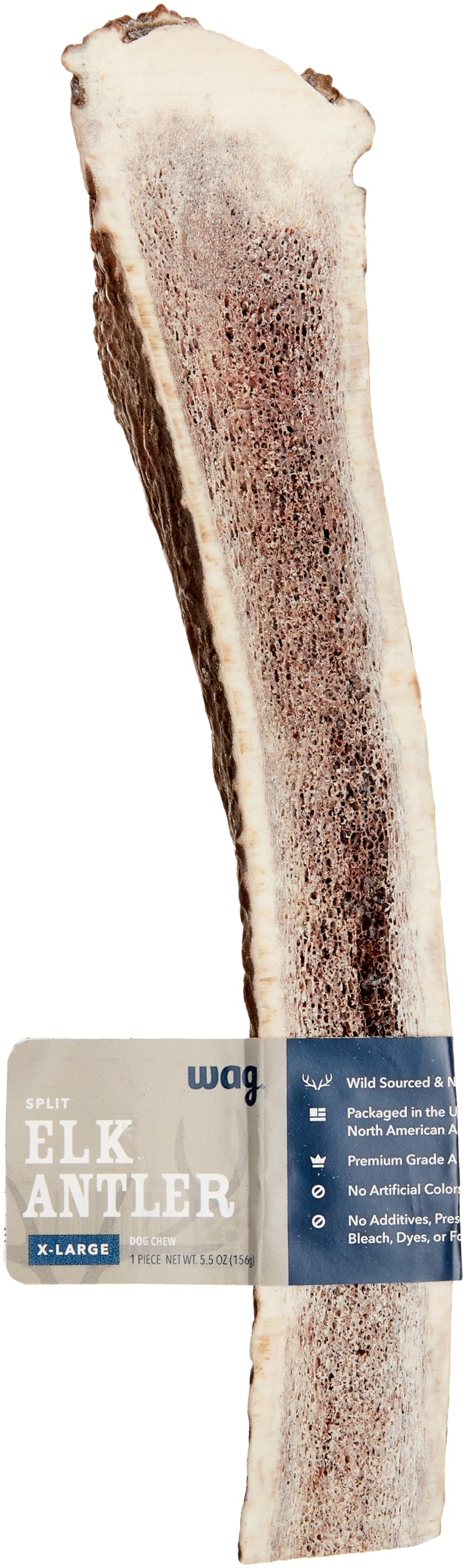 Amazon Brand - Wag Split Elk Antler, Naturally Shed, Long Lasting for Aggressive Chewers, X-Large (Best for Dogs over 45 lbs)