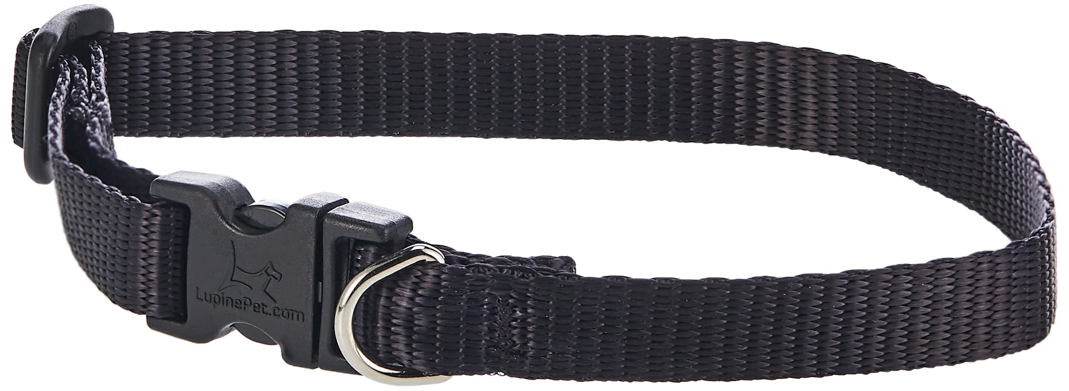 LupinePet Basics 1/2'' Black 10-16'' Adjustable Collar for Small Dogs