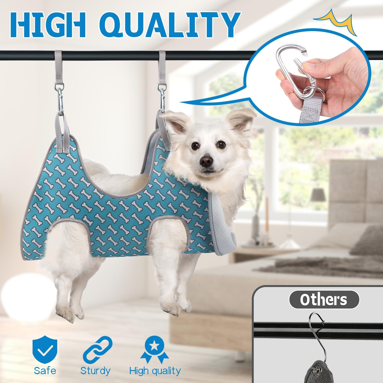 Supet Cat Grooming Hammock Harness For Cats Dogs, Relaxation Cat Nail Clipper Hammock, Restraint Dog & Small Animal Leashes Slin