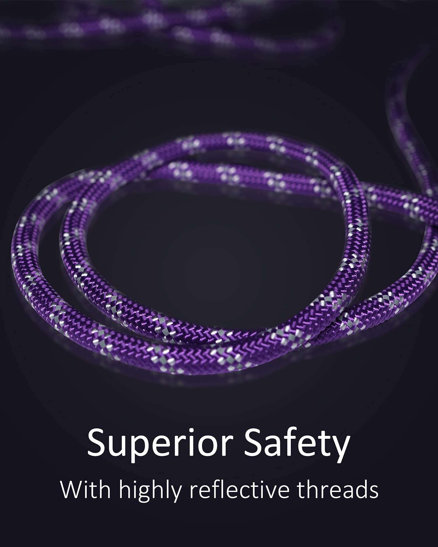 Long Dog Leash For Dog Training 20Ft, Heavy Duty Dog Lead For Large Medium Small Dogs Outside Walking, Playing, Camping, Or Yard, Purple