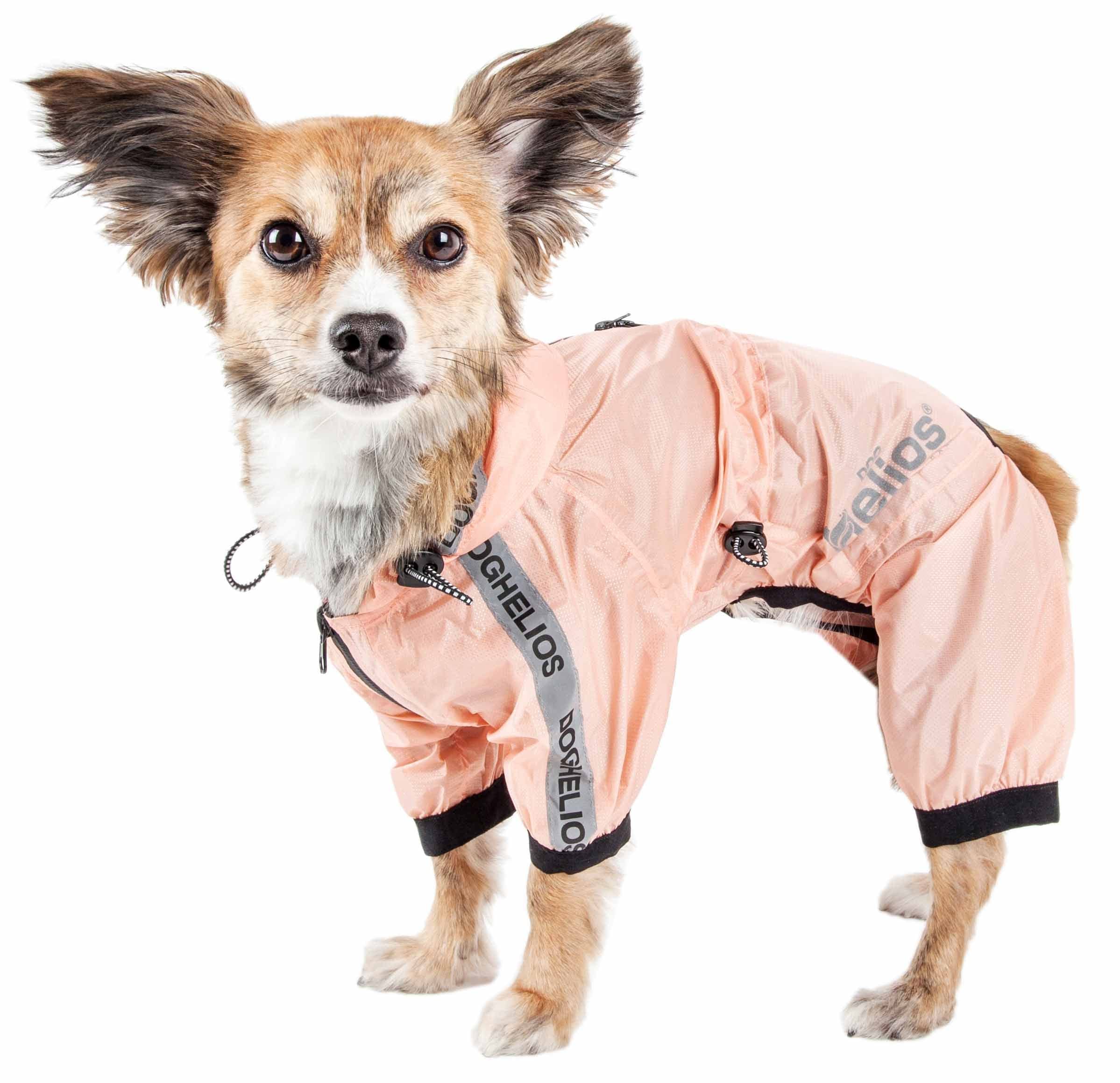 Dog Helios Torrential Shield Waterproof And Adjustable Full Body Dog Raincoat, Xs, Pink