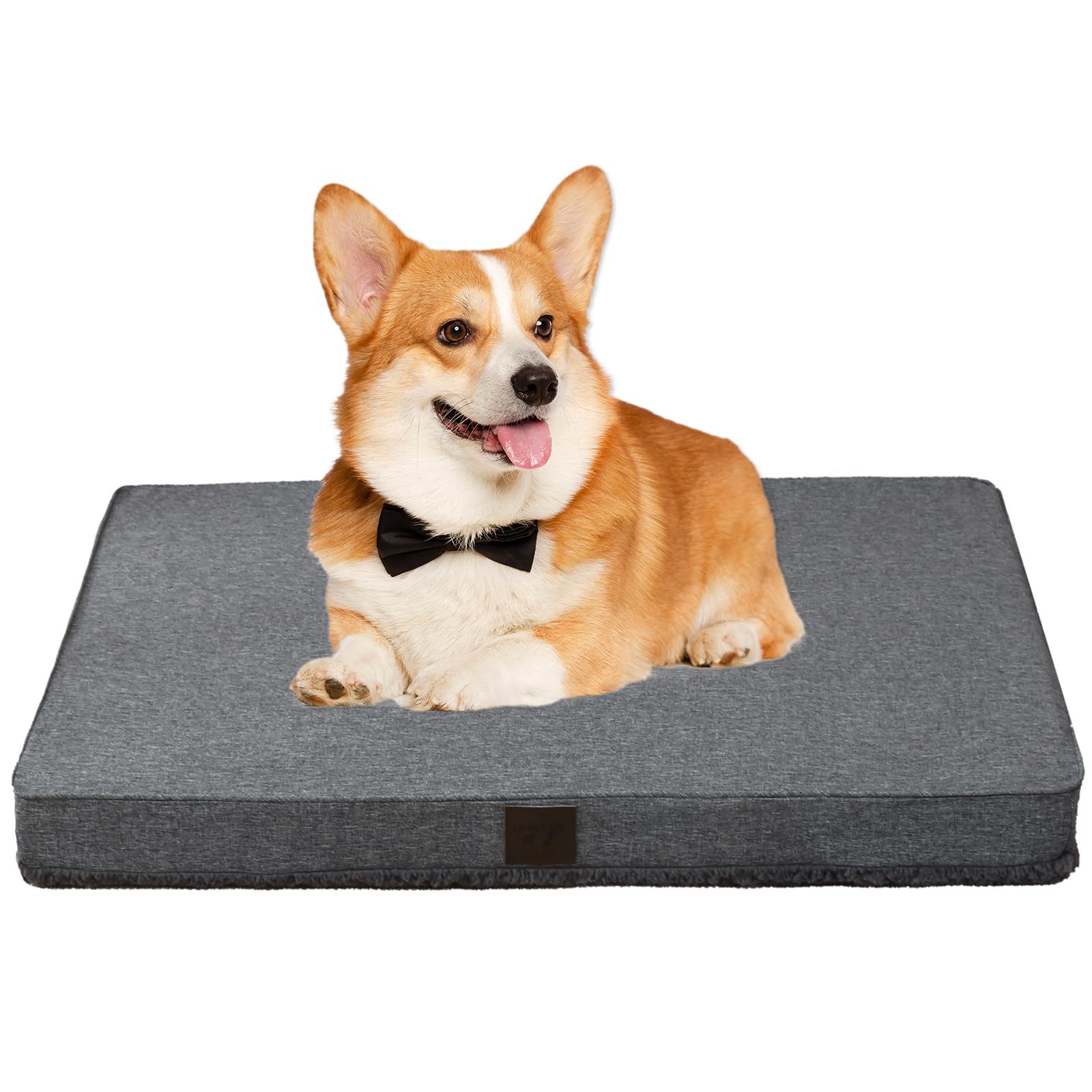 Daysu Dog Bed For Small Dogs, Orthopedic Dog Beds With Removable Washable Cover, Small Egg Crate Foam Pet Bed Mat, Dark Grey, Su