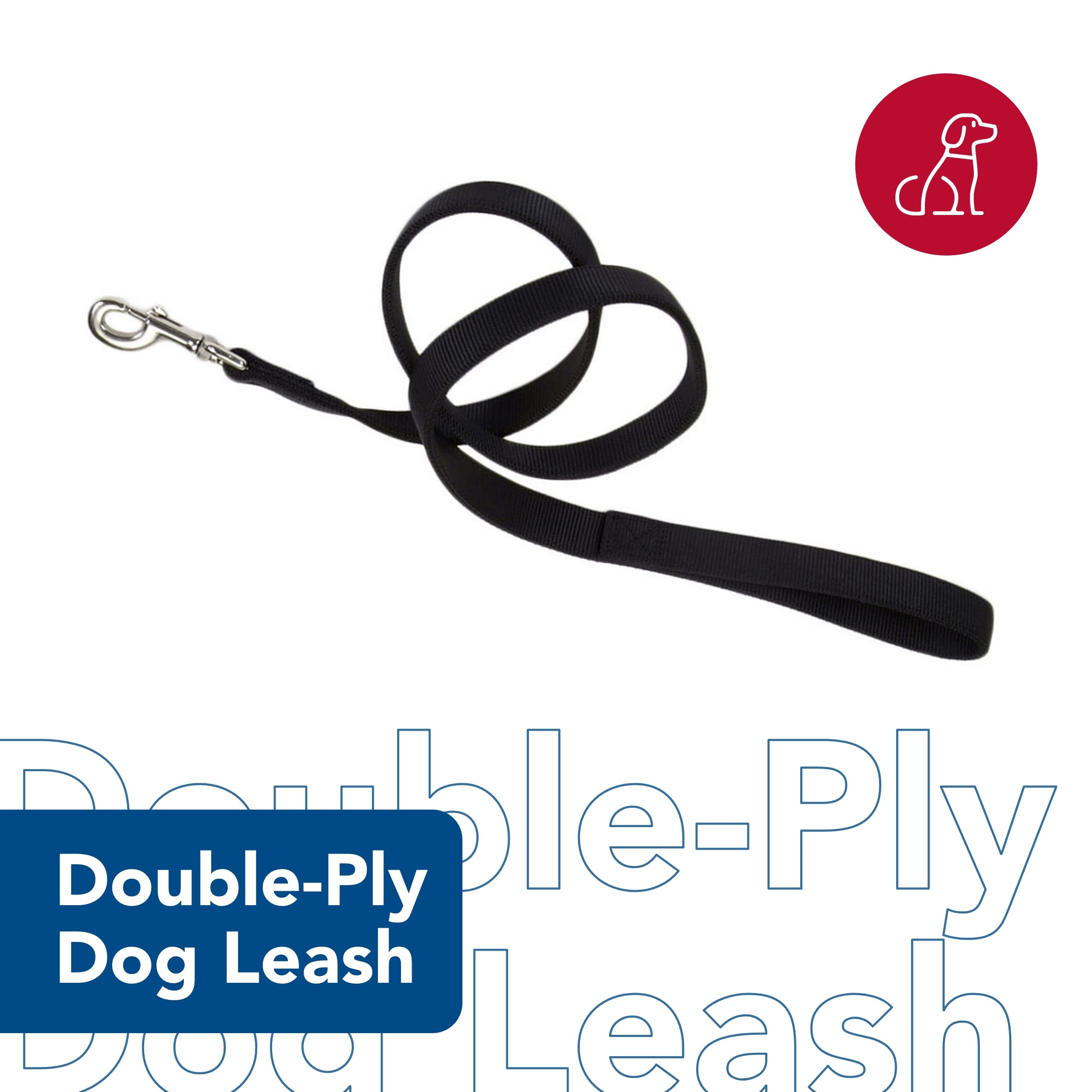 Coastal Pet Double-Ply Dog Leash - Bolt Snap Attachment to Collars and Harnesses - Nylon Dog Walking Leash for Small, Medium and