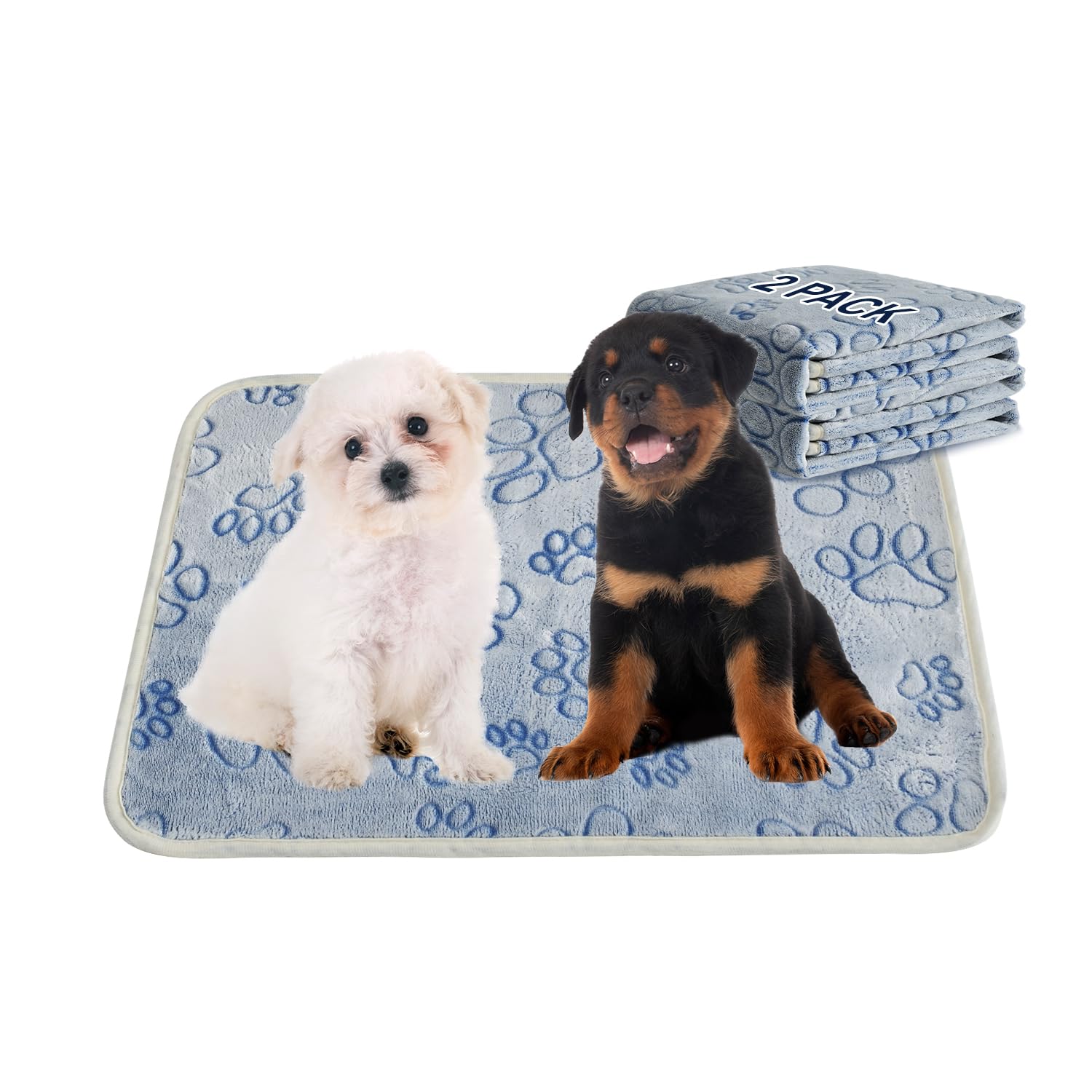 Qeils Reusable Puppy Pads, 2 Pack Washable Pee Pads For Dogs, Non Slip Wee Wee Pad, Absorbent And Leakproof Training Mats For Po