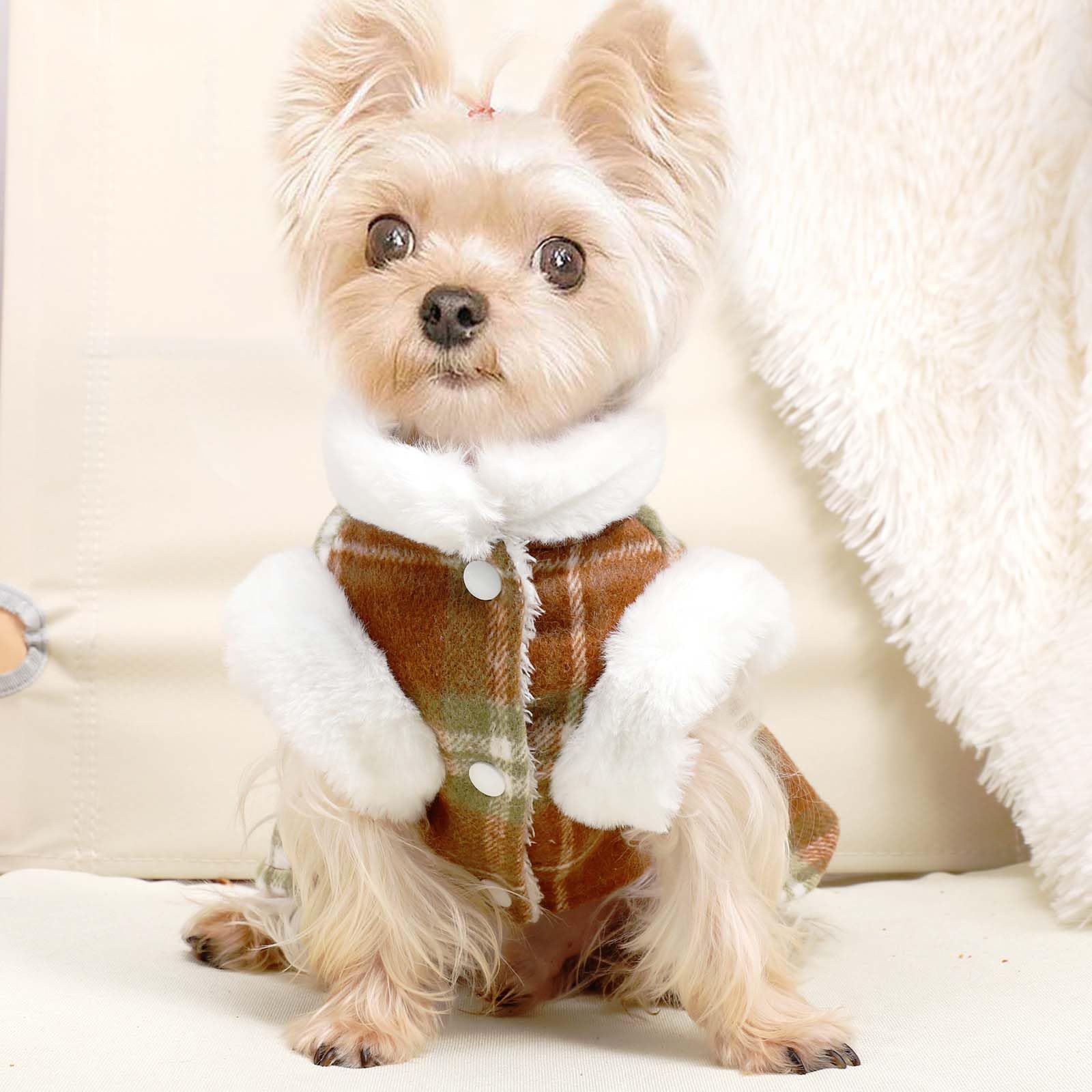 Autumn Dog Sweater With Fleece - Winter Clothes For Boys & Girls, Fits Small Dogs Like Chihuahua & Teacup Dogs - Cat Sweater Alt
