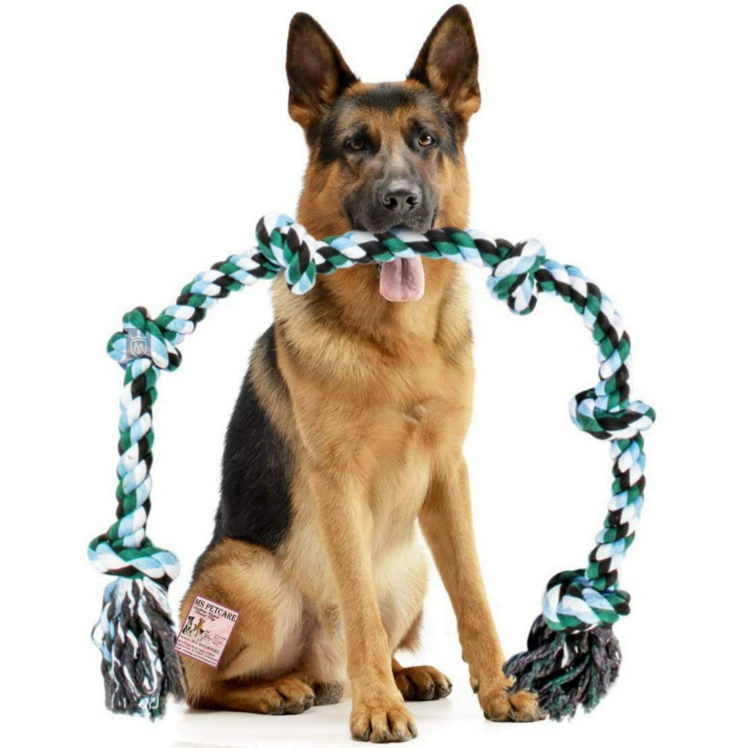 Ms Pet House 6 Knots Cotton Rope Dog Chew Toy For Medium To Adult Dogs 36 Inch Long 20 Mm  Extra Durable (Multi Color)