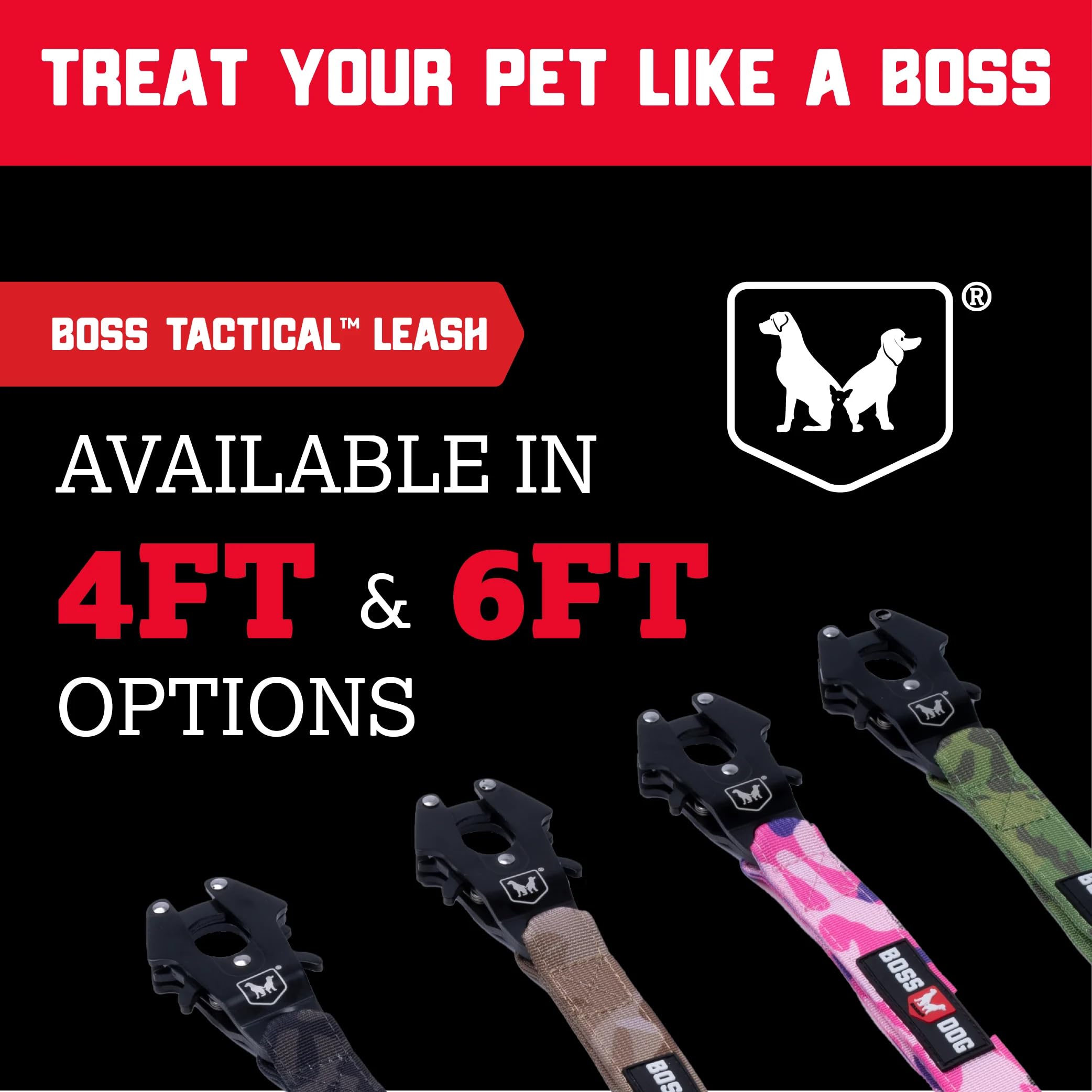 Boss Dog Tactical Leash, Hunter Orange, 6 Ft