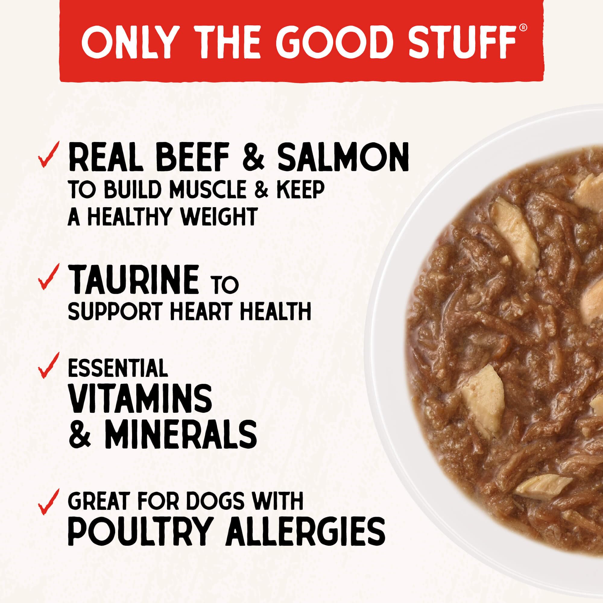 Stella & Chewys Stellas Shredrs Grass Fed Beef & Wild Caught Salmon Recipe in Broth, 2.8 oz Pouches (Pack of 24)