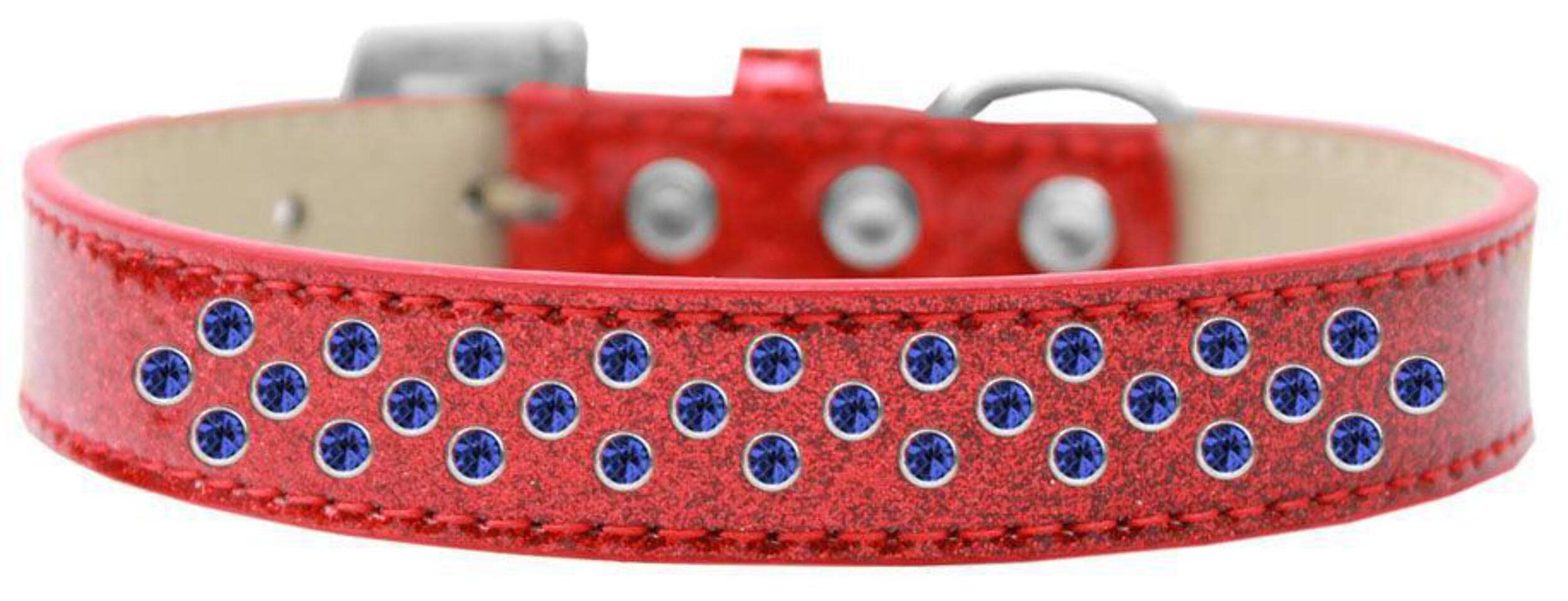 Dog, Puppy & Pet Ice Cream Collar, Blue Crystal Rimsets Sprinkles Red 12