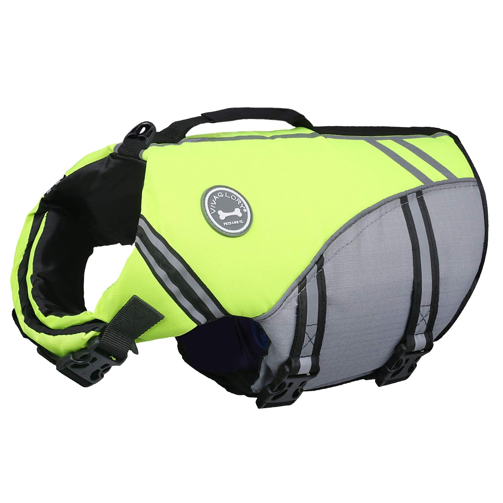 Vivaglory Sports Style Dog Life Jacket With Adjustable & Durable, Extra Flotation Swim Life Vest With Secure Fastening System Fo