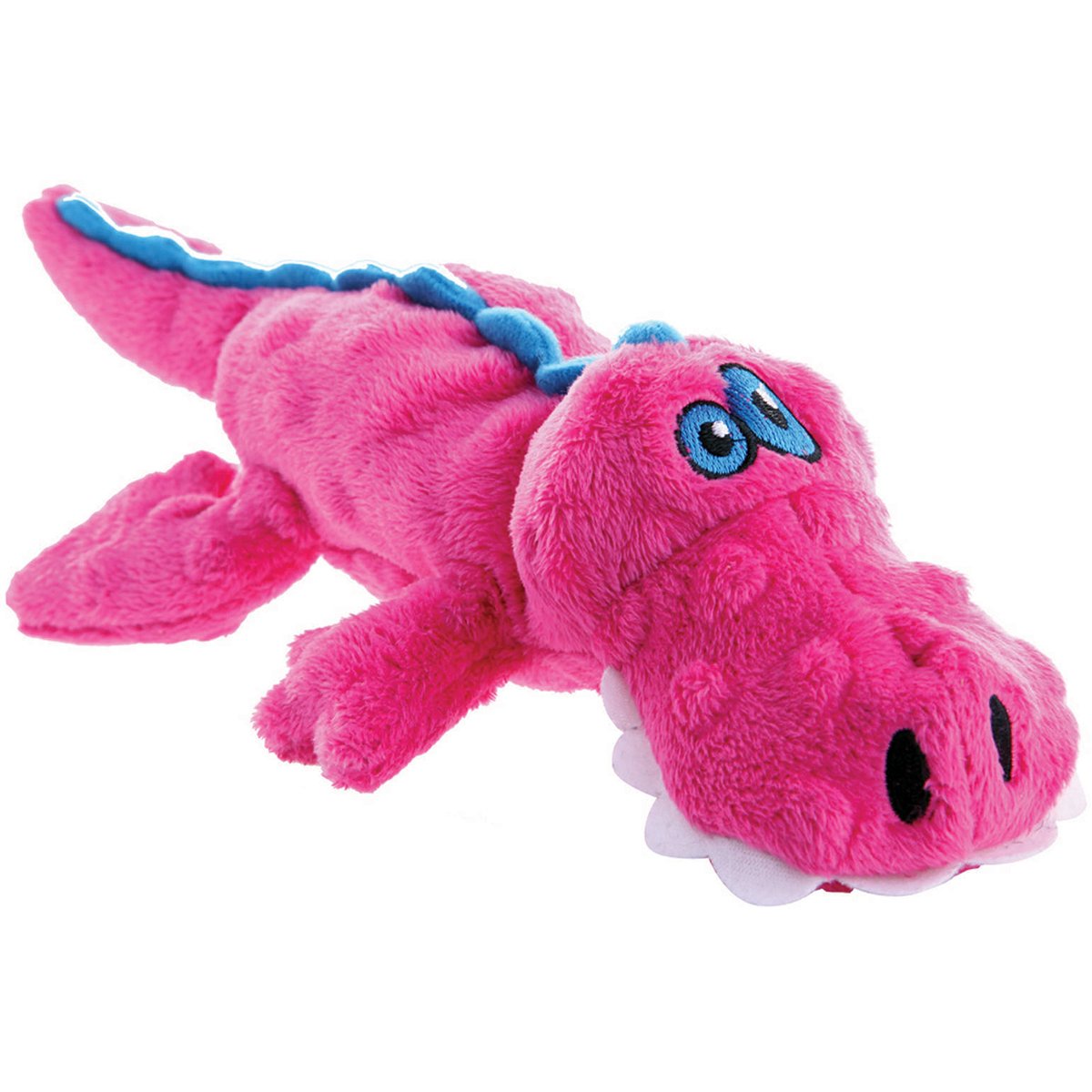 Godog Just For Me Gators Squeaky Plush Dog Toy, Chew Guard Technology - Pink, Mini