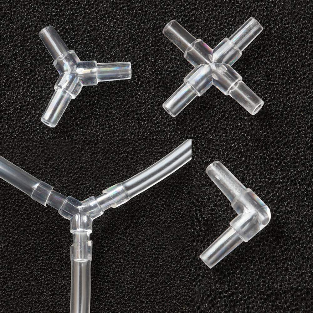 Y-Axis 50 Pcs Aquarium Air Valve Connector Acrylic Inline Tubing Non-Return Valves For 3/16 ''