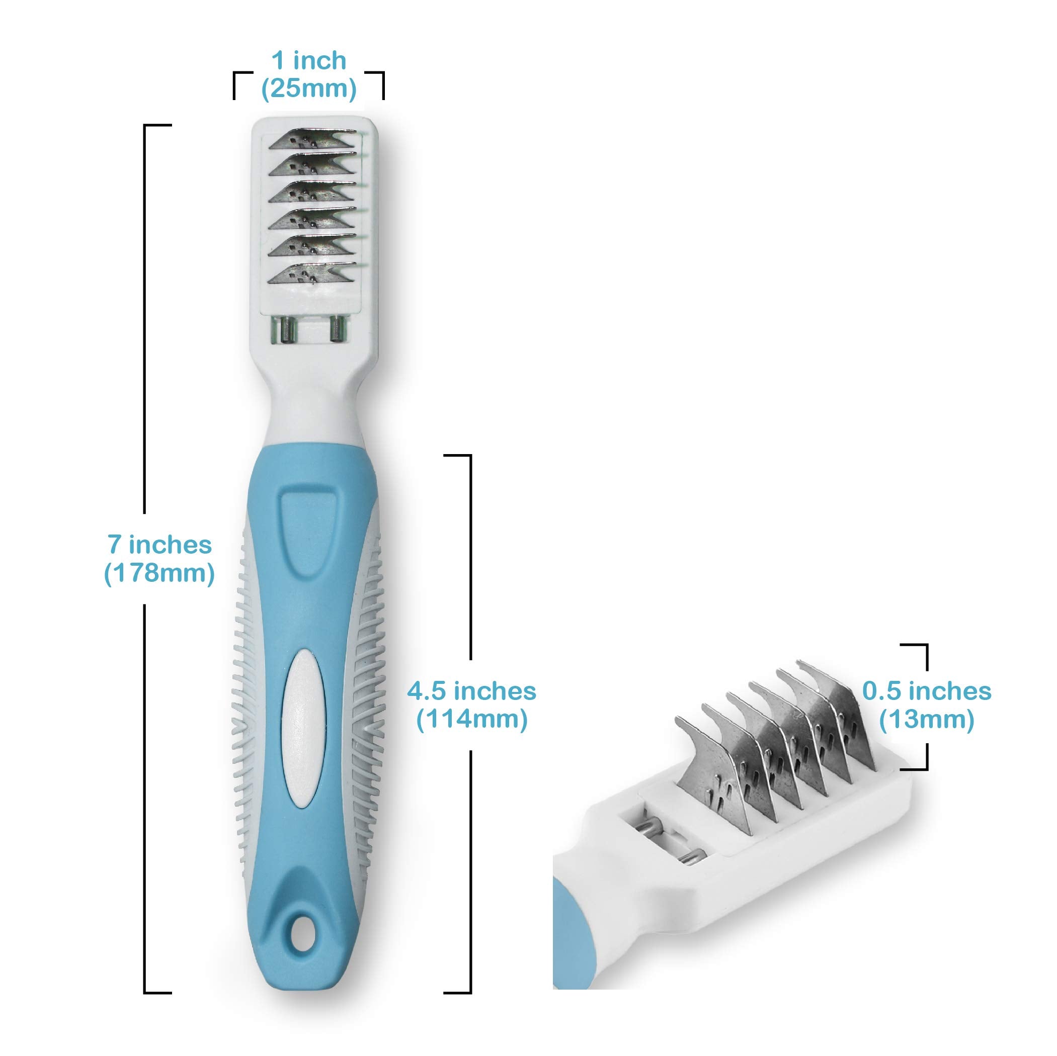 Pets First Professional Pet Mat Remover - Dematting Tool For Grooming Cats & Dogs - Removes Matted Fur, Tangles, Knots, Loose Ha