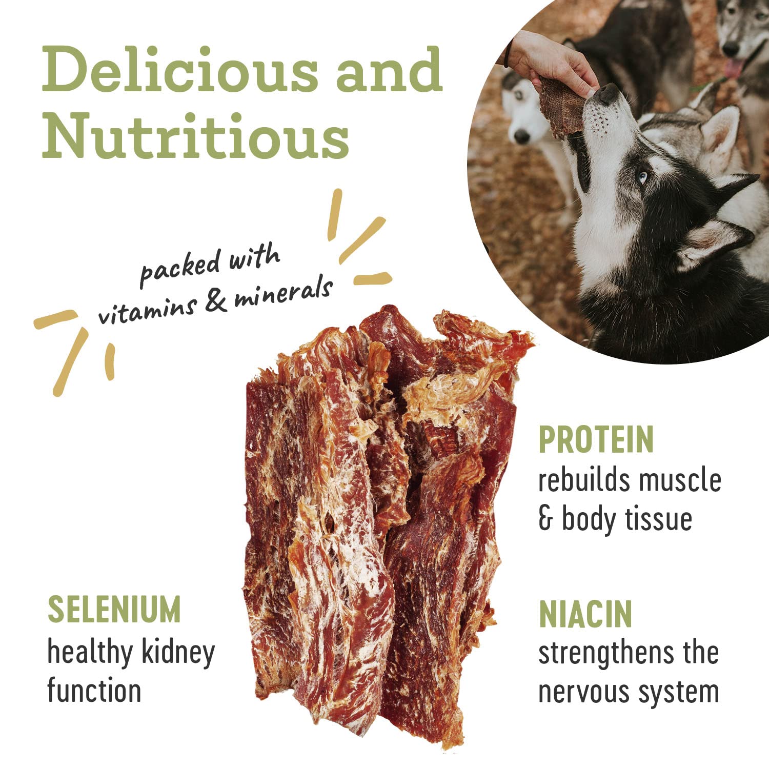 Farm Hounds - Turkey Jerky - Premium Natural Jerky for Dogs - 100% Humanely Raised Turkey - Break-to-Size - Great for Training &