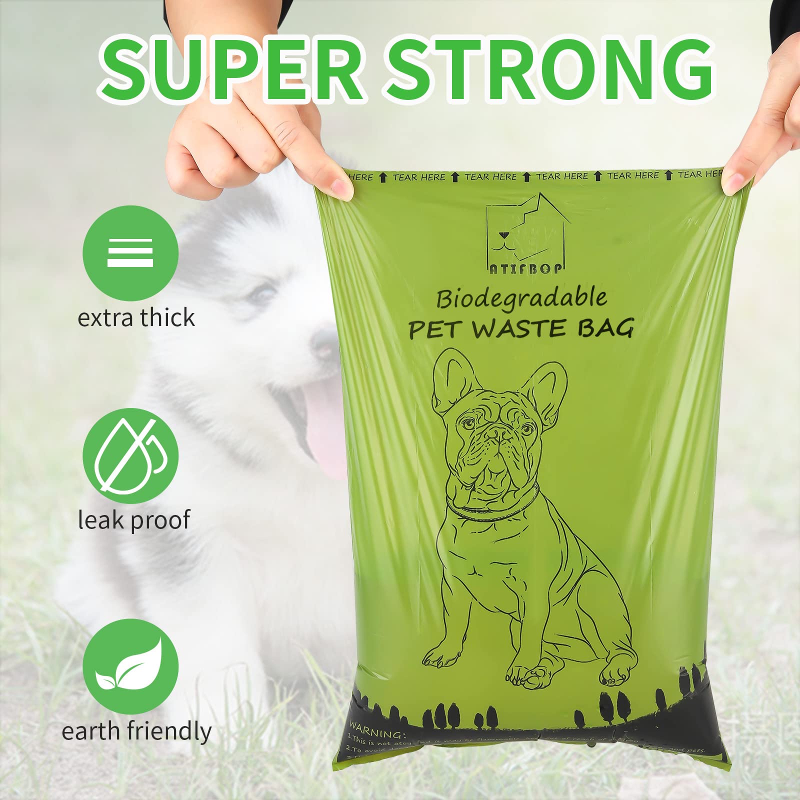 Atifbop Biodegradable Dog Poop Bags 360 Count Scented, Leak Proof And Extra Thick Waste Bag Refill
