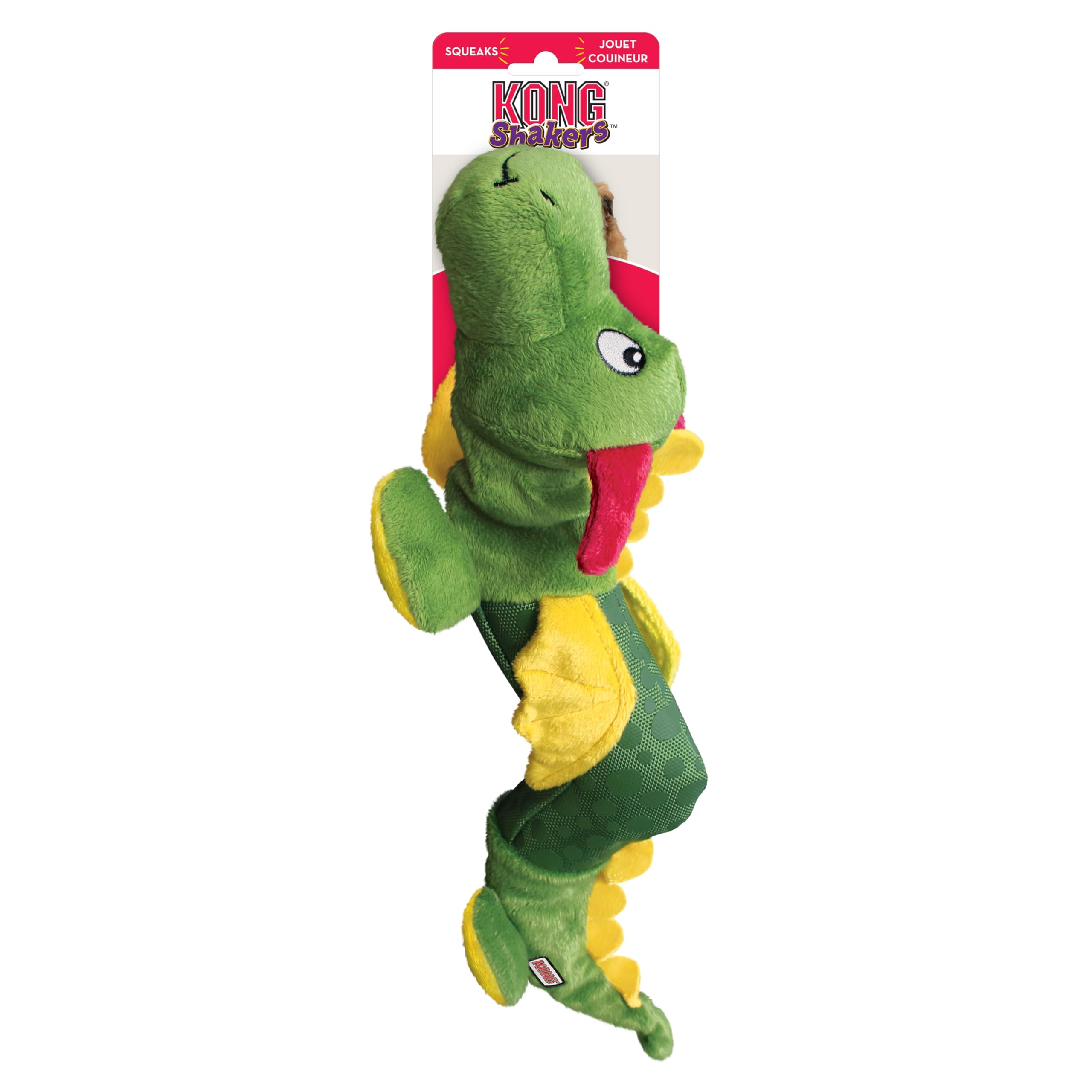 KONG Shakers Dragon Plush Toy - Large/XL, Green, Model SKR11