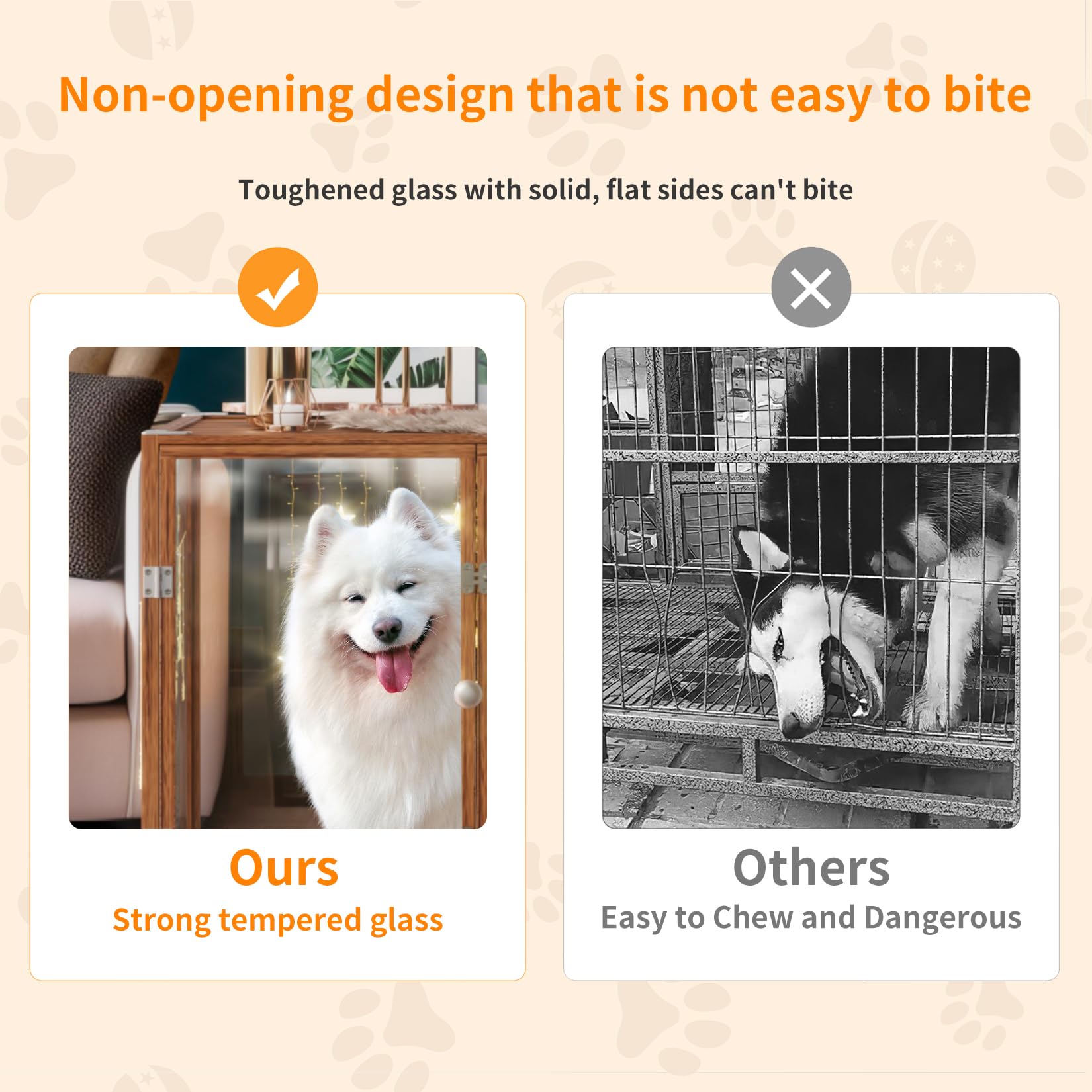 Bingopaw Clear Dog Crate Furniture: 35    Decorative Transparent Dog House Kennel Made By Tempered Glass And Strong Aluminum Fra