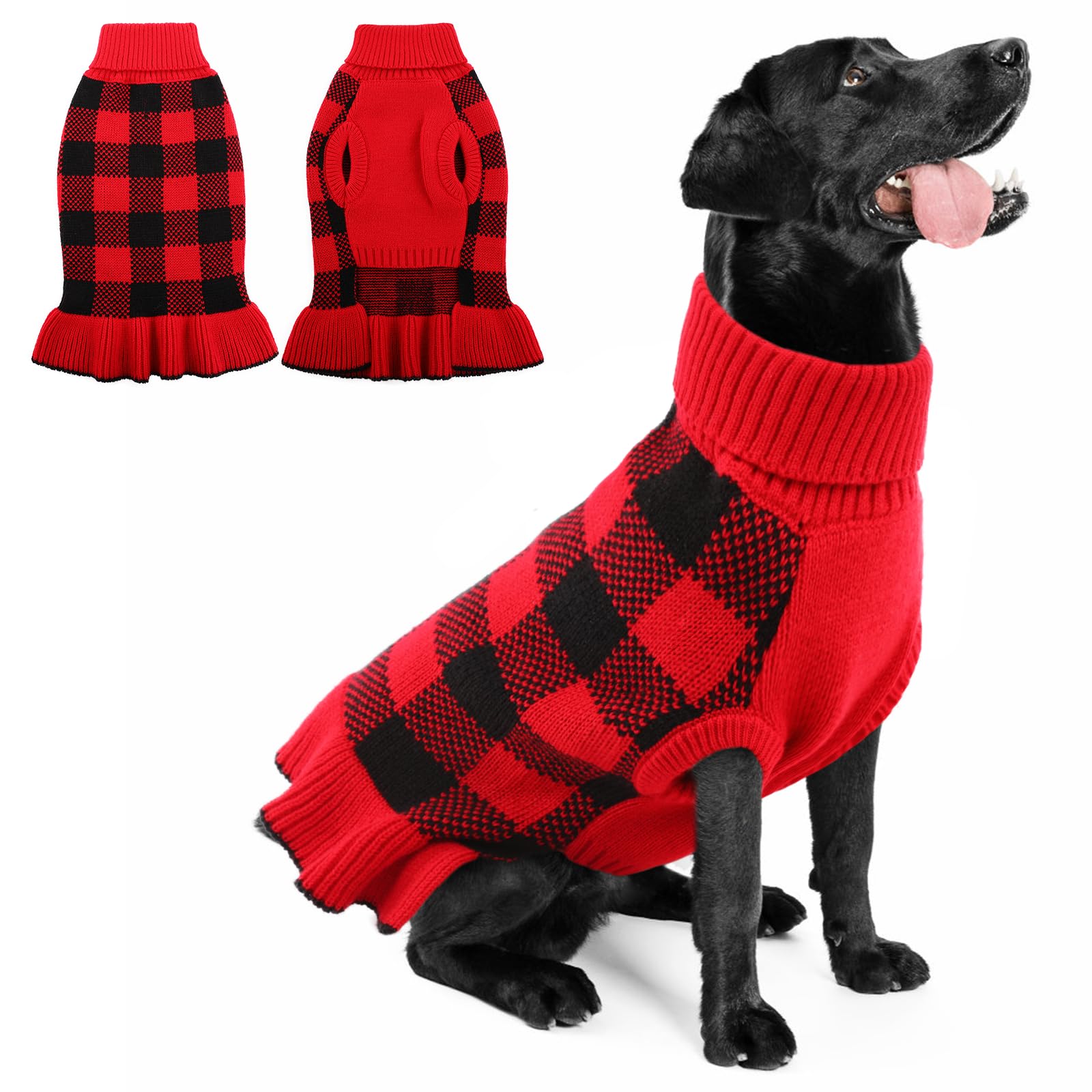 Qbleev Dog Sweaters For Medium Dogs, Dog Christmas Sweaters Puppy Sweaters Pullover Dog Sweater Dress Warm Winter Turtleneck Pet