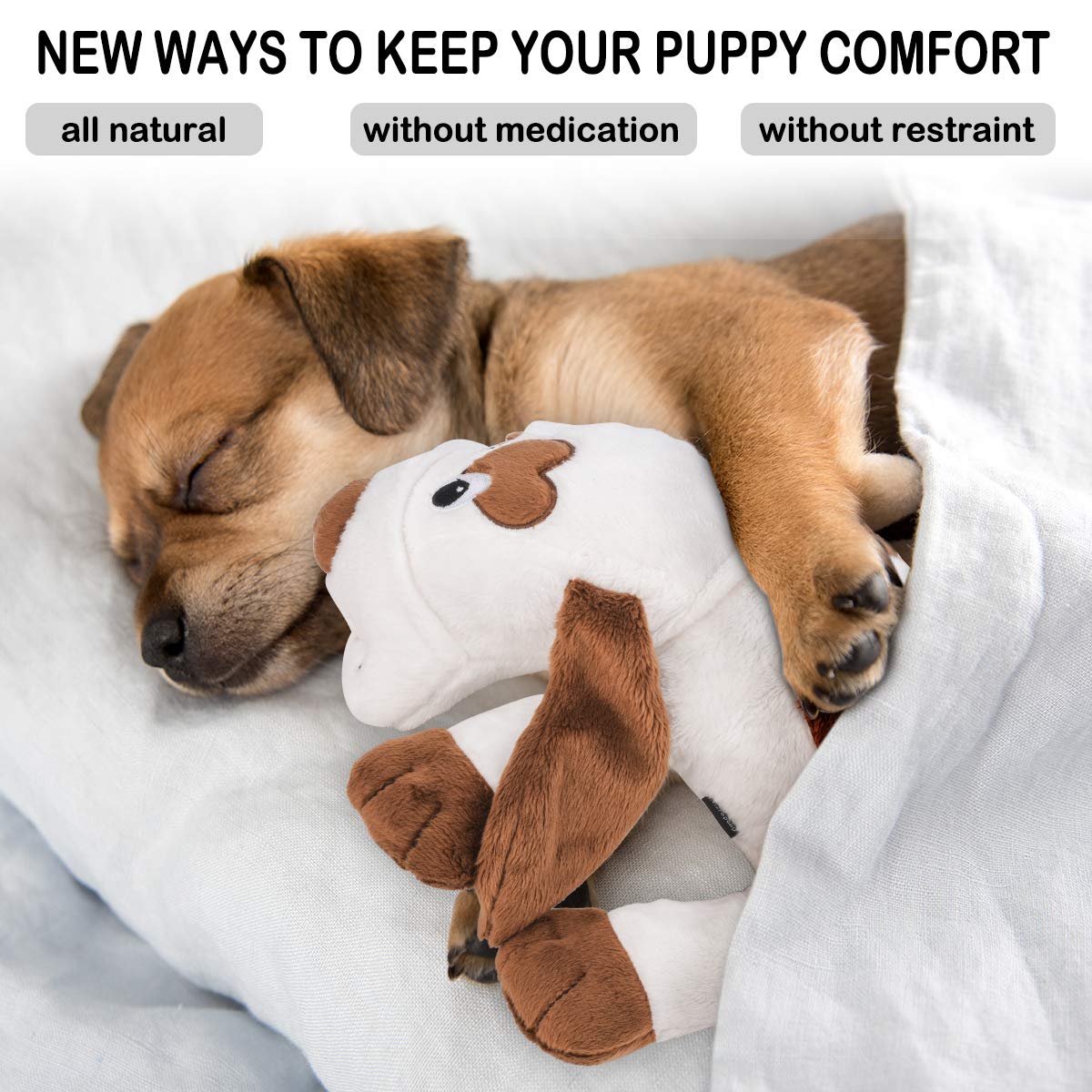 Moropaky Puppy Toy Heartbeat Toy For Anxiety Relief, Behavioral Training Aid Toy For Dog Calming Sleeping Soother Cuddle Snuggle Your Pet