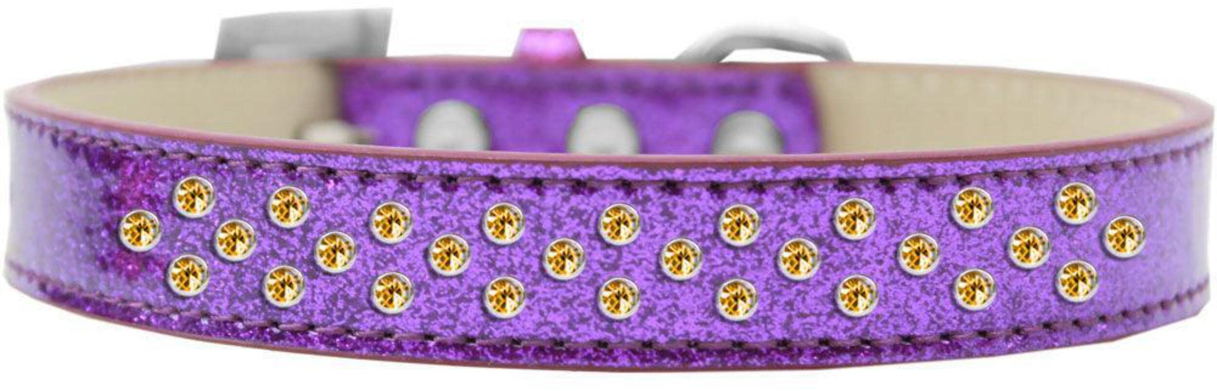 Mirage Pet Products Sprinkles Ice Cream Dog Collar with Yellow Crystals, Size 16, Blue
