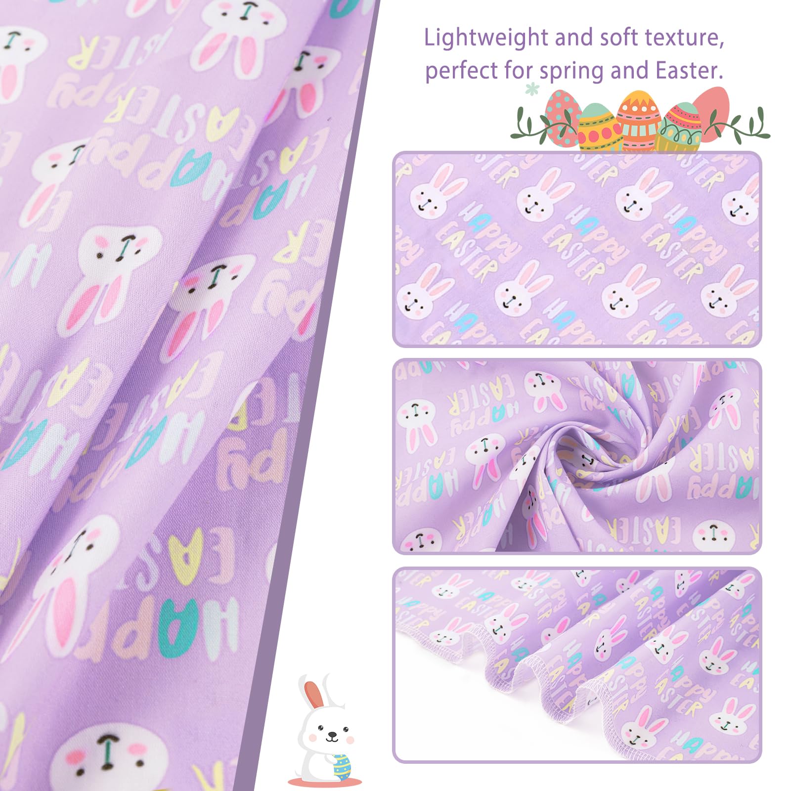 E-Clover Easter Dog Bandana & Matching Scrunchie-Bunny Dog Bandanas Pet Scarf Bib For Samll Dogs Puppy Girl Boy Owner Gift Purpl