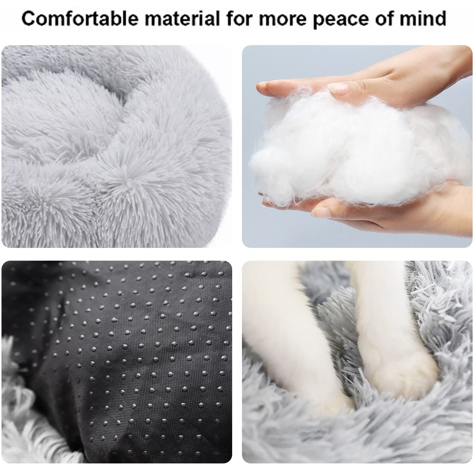 Nisrada Dog Bed For Medium Large Dogs, 36 Inch Calming Dogs Bed, Washable-Round Cozy Soft Pet Bed For Puppy And Kitten With Slip-Resistant Bottom