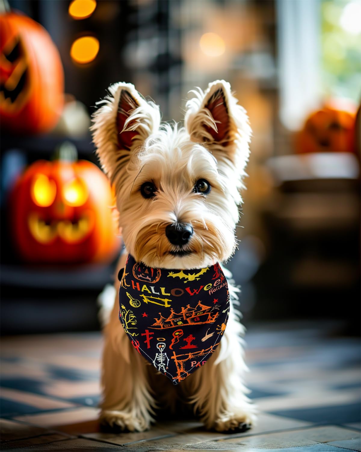 Pet Show 15 Pack Halloween Dog Bandanas Bulk Large Medium Small 3 Mixed Sizes Pumpkin Dogs Head Scarves Puppy Triangle Bib Suit