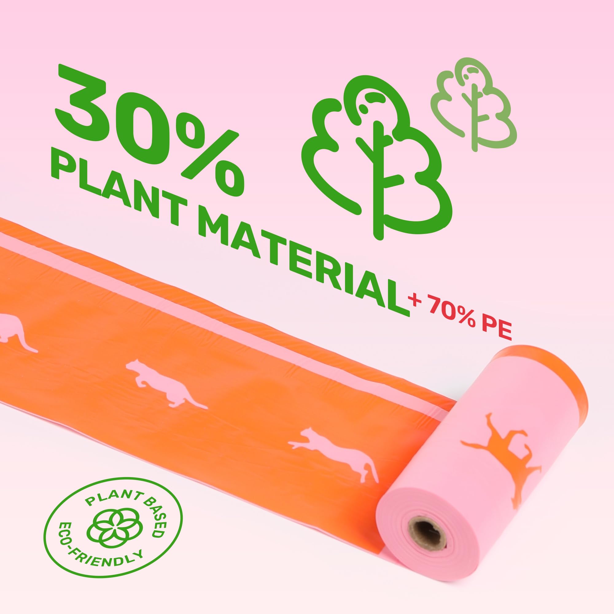 Fukumaru Poop Bags For Dogs, 120 Rose Scent Dog Poop Bag Holder And Dispenser With Leash Attachment For Dogs, Cats And Multi-Pet